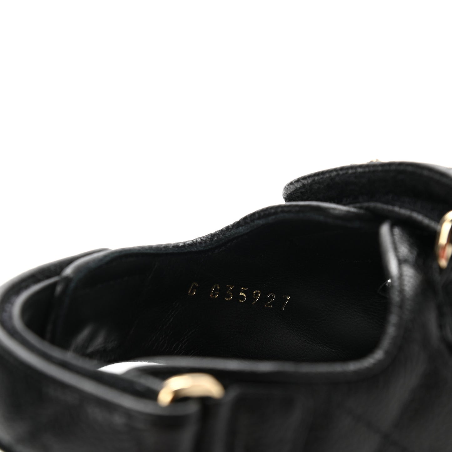 Grained Calfskin Velcro Dad Sandals 36.5 Black