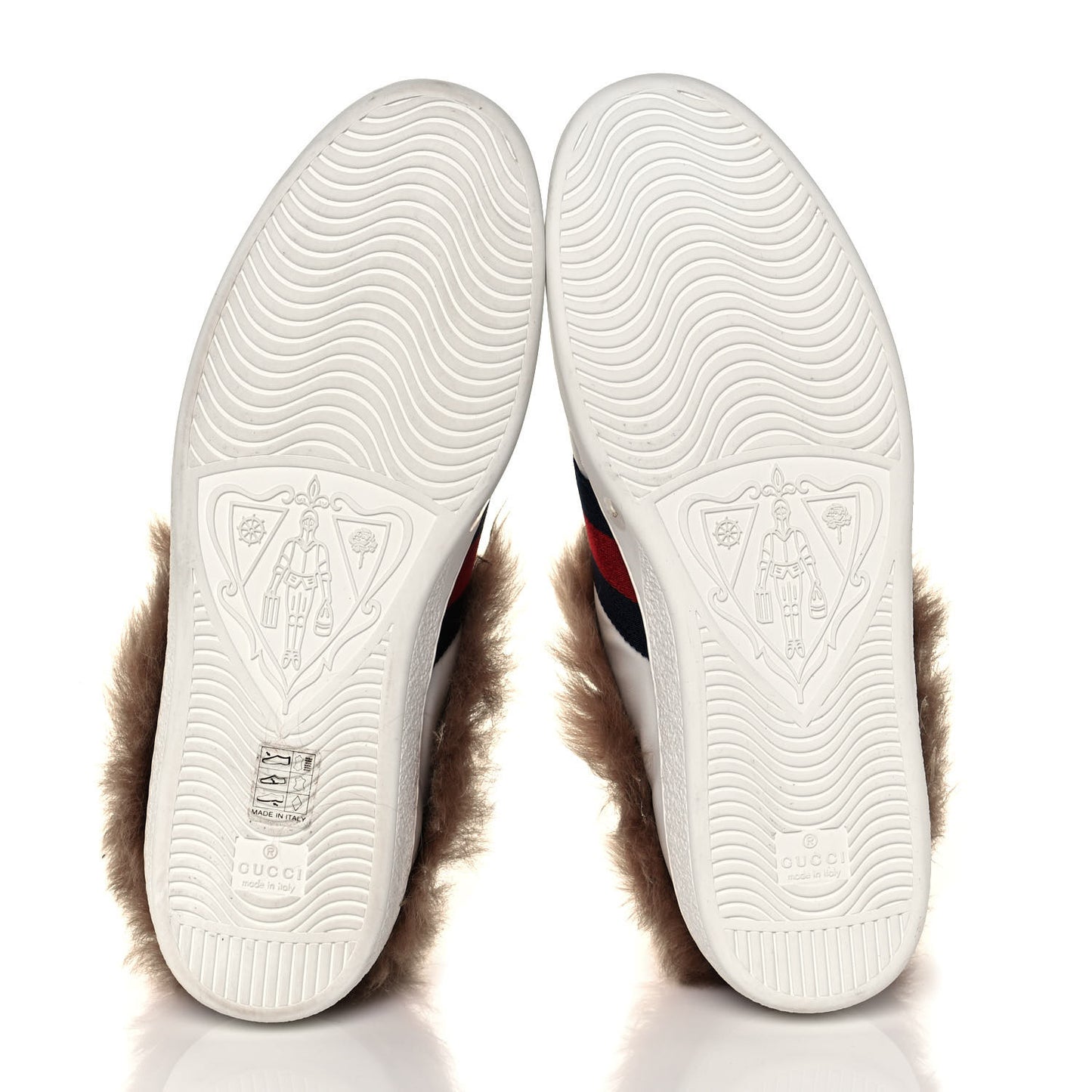 Calfskin Wool Web Bee Embroidered Mens Ace Sneakers 10 White