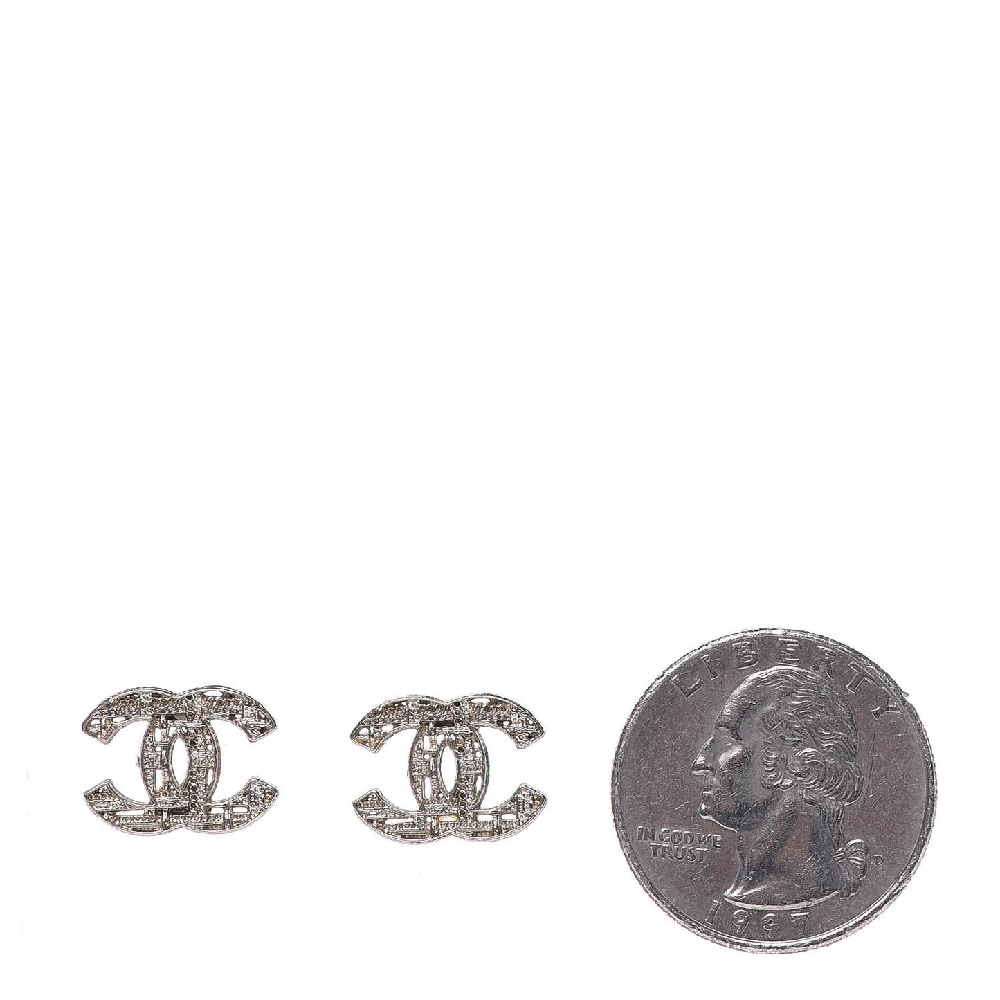 Tweed Effect CC Earrings Gold