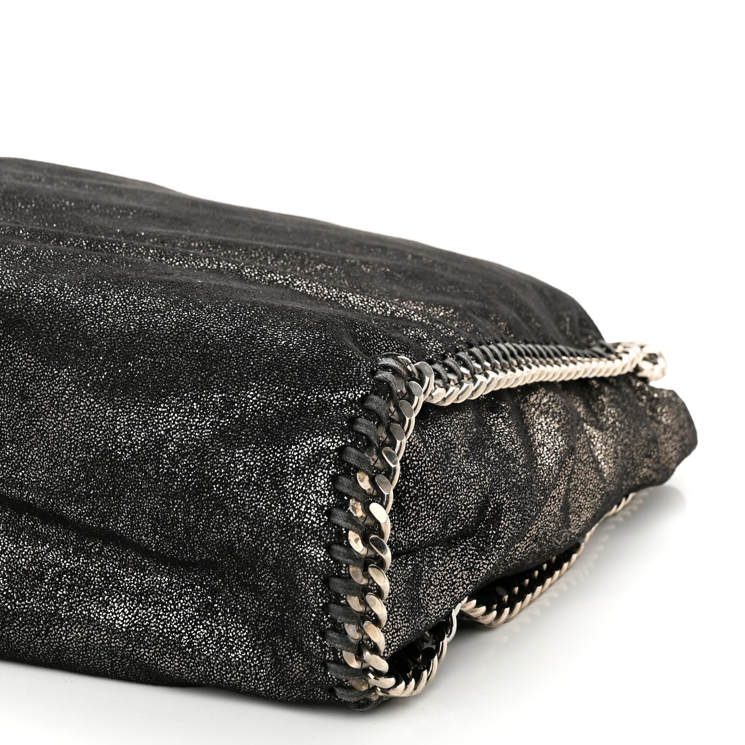 Stella McCartney Chamois Shiny Dotted Falabella Fold Over Tote Ruthenium 9 of 9