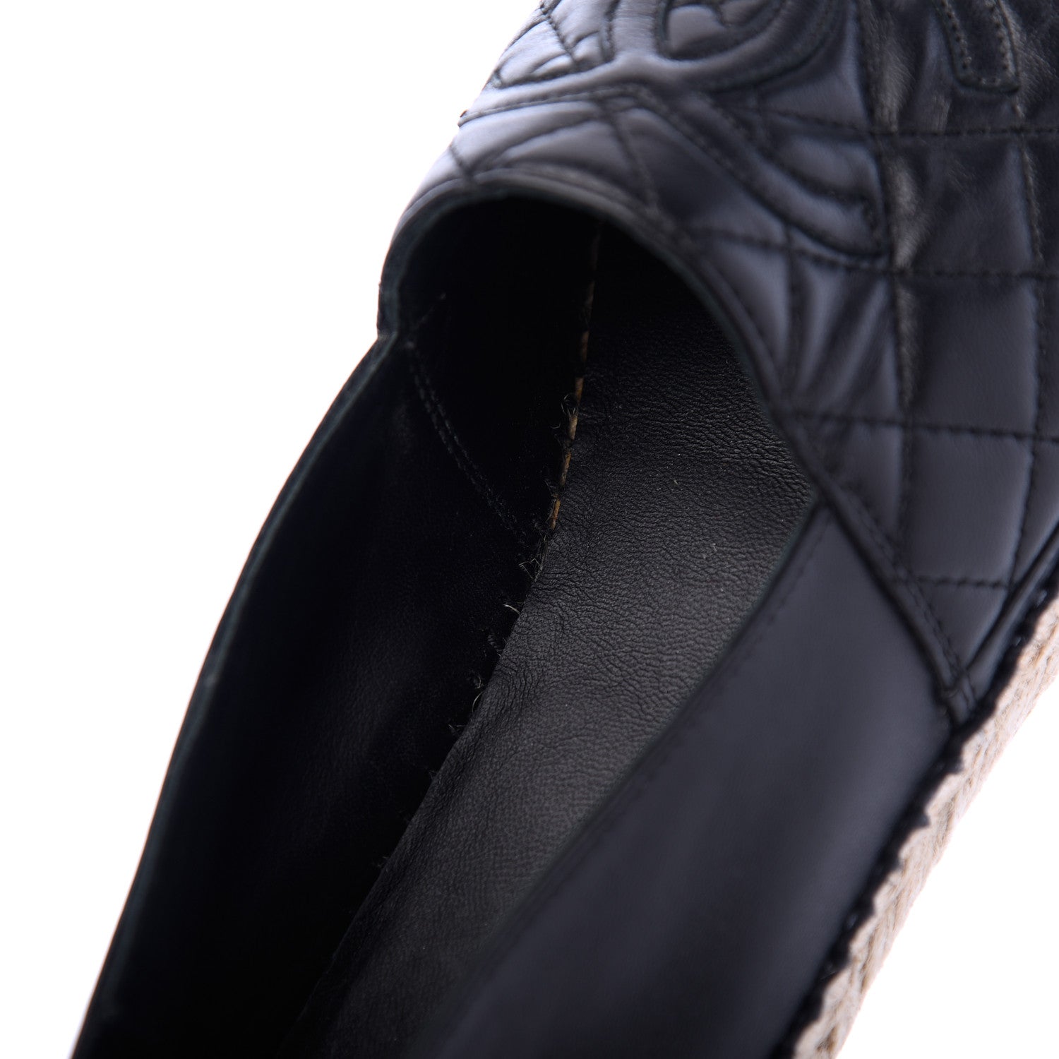 Chanel Lambskin Quilted CC Espadrilles 38 Black 15 of 17