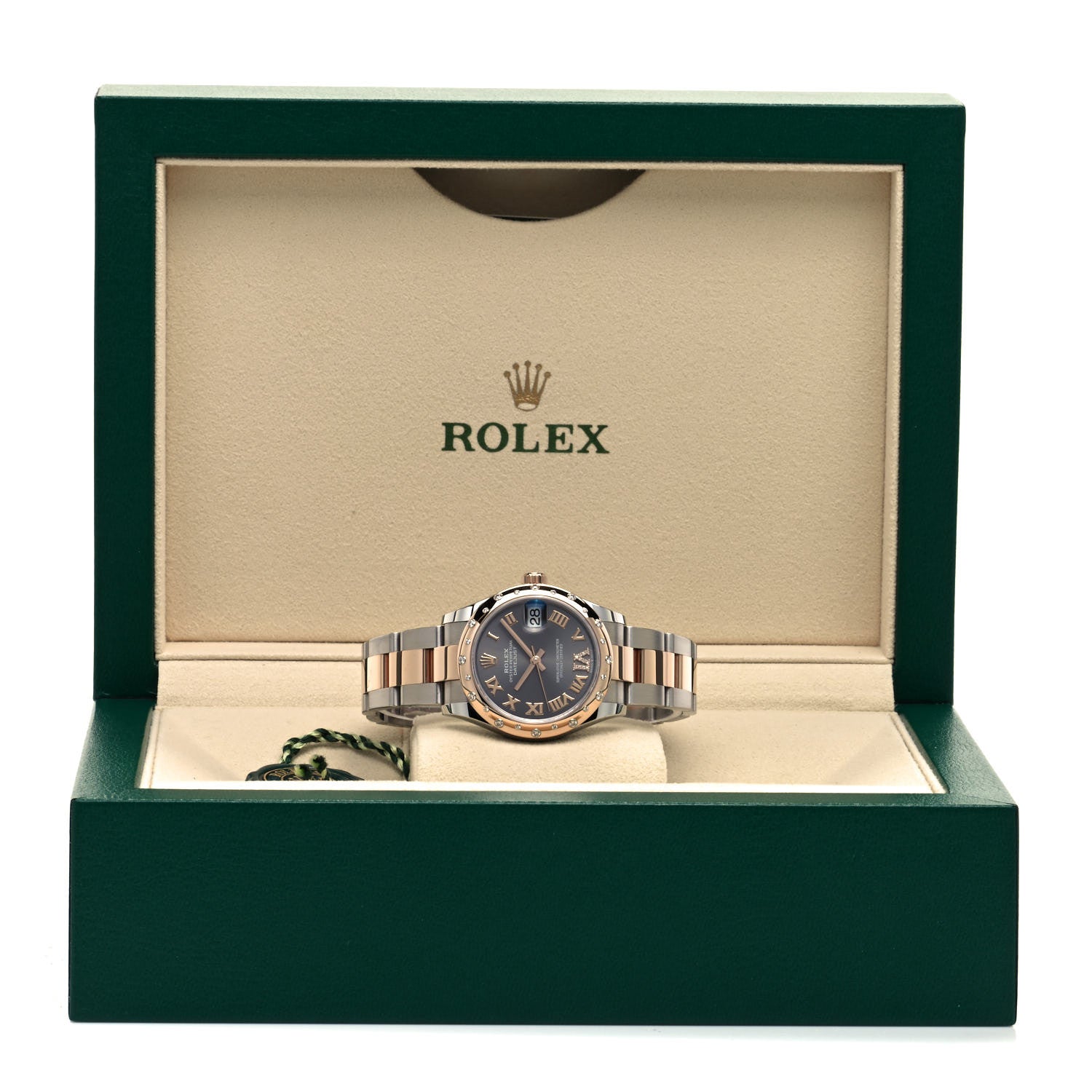 Rolex Stainless Steel 18K Everose Gold Diamond 31mm Oyster Perpetual Watch Chocolate Roman 278341RBR 5 of 5