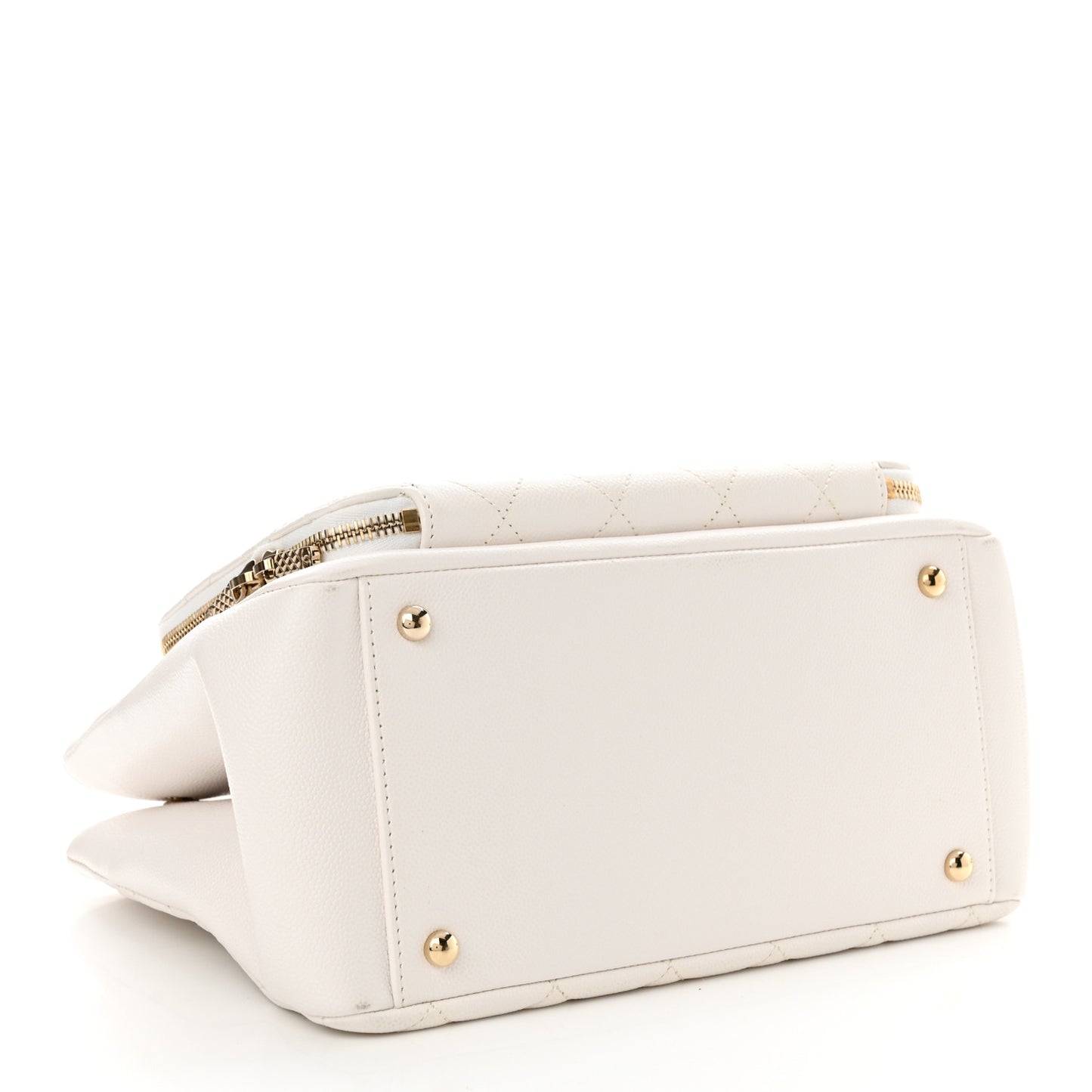Caviar Quilted Small Business Affinity Shopping Bag White
