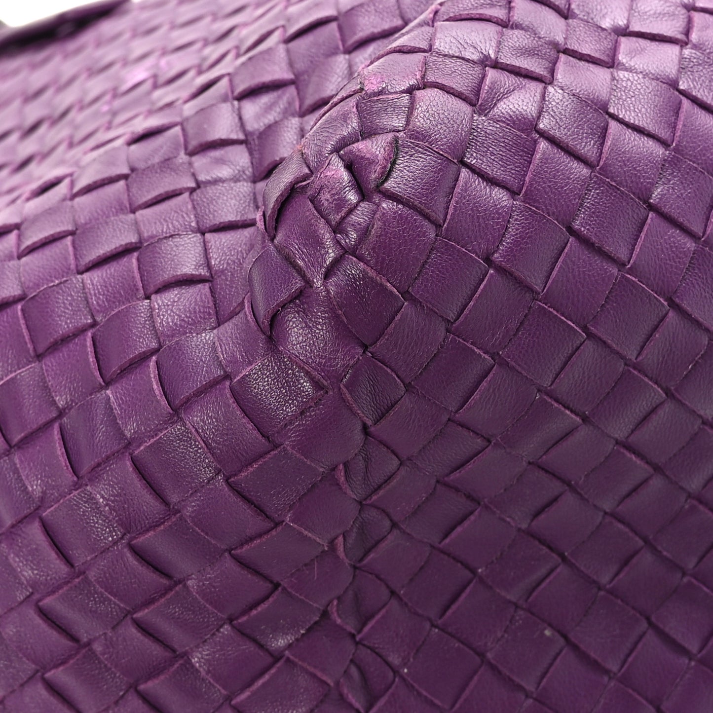 Nappa Intrecciato Large Cesta Tote Eggplant