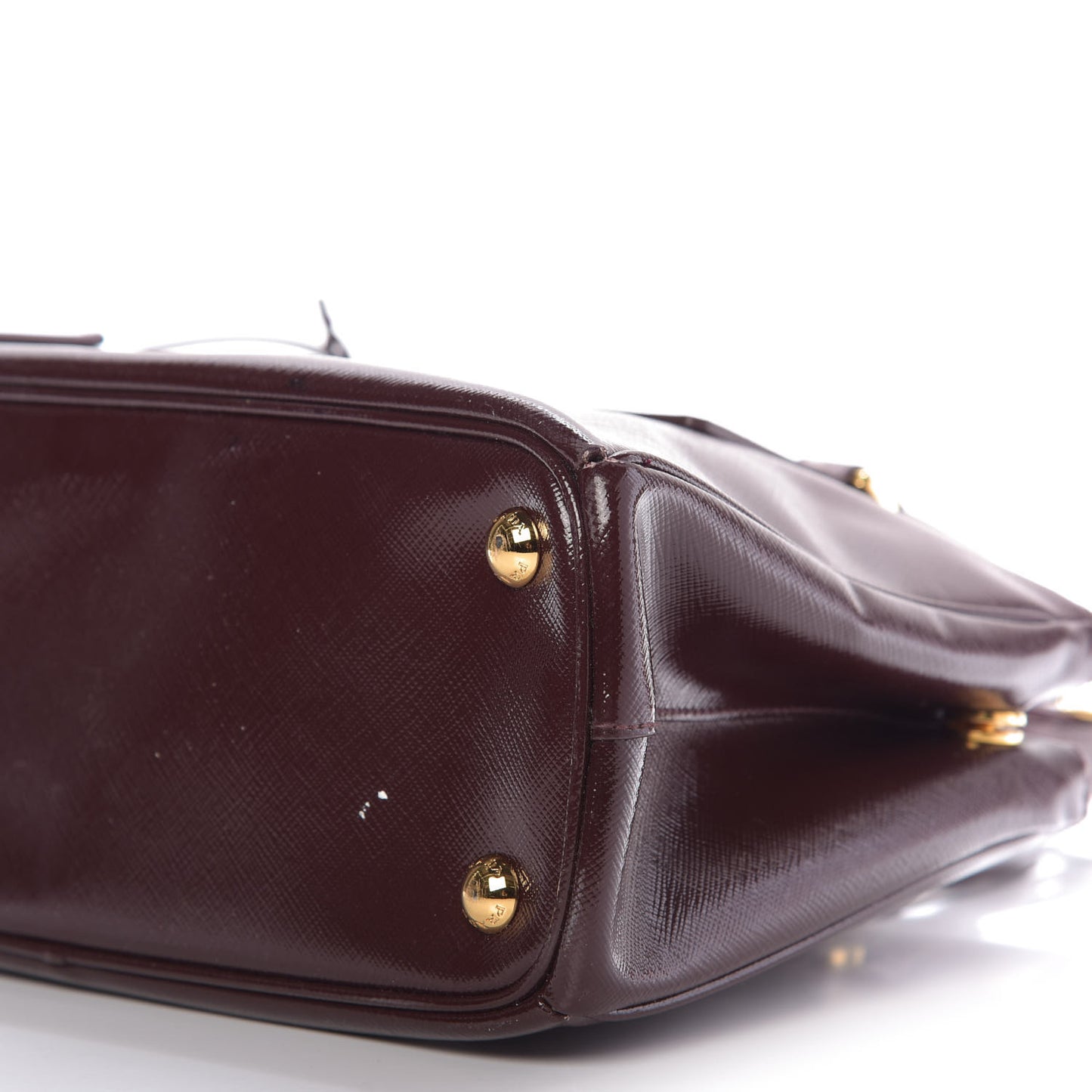 Saffiano Vernice Mini Galleria Double Zip Tote Granato