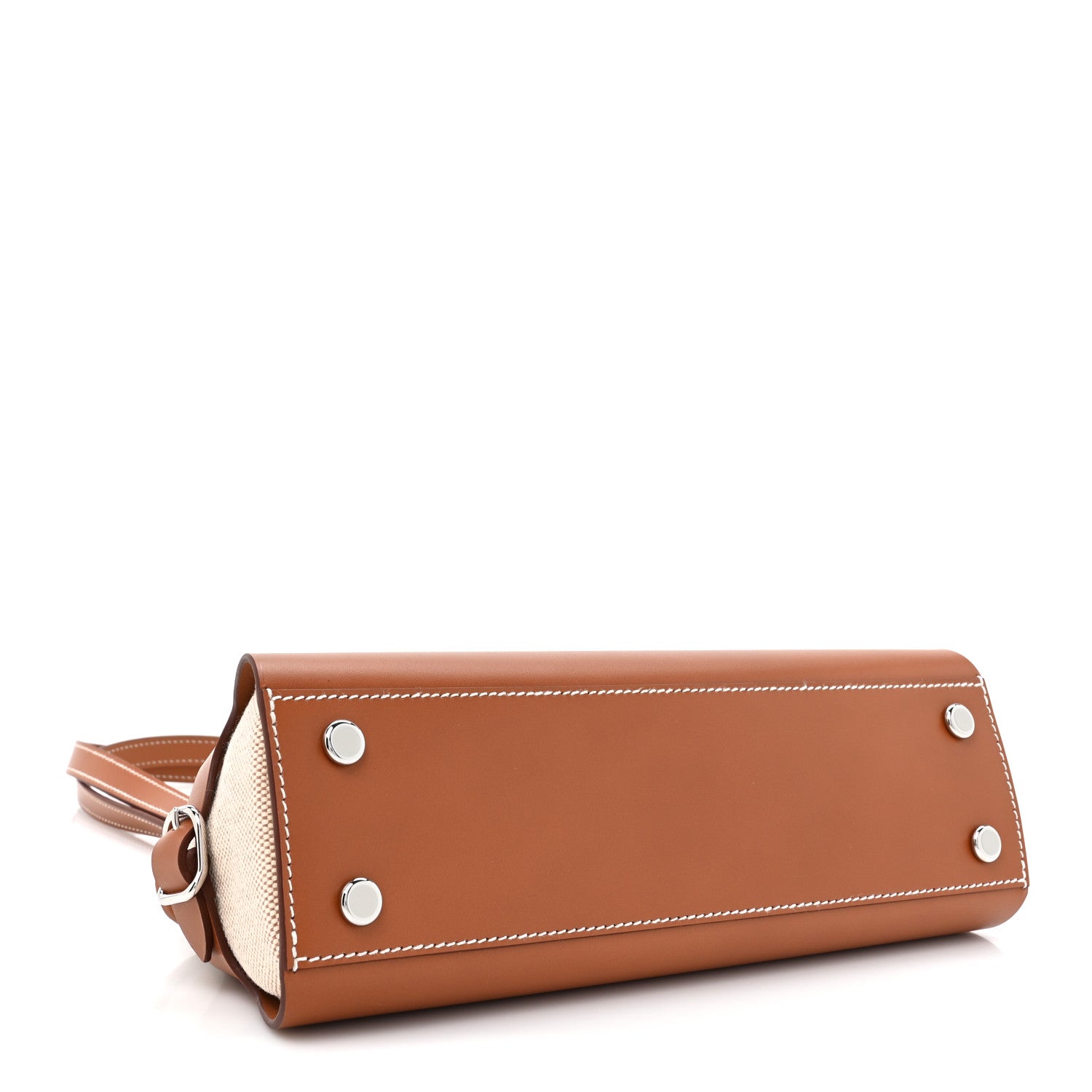 Hermes Vache Hunter H Canvas Swift Tablier Sellier Fauve Gold Ecru Beige 4 of 11