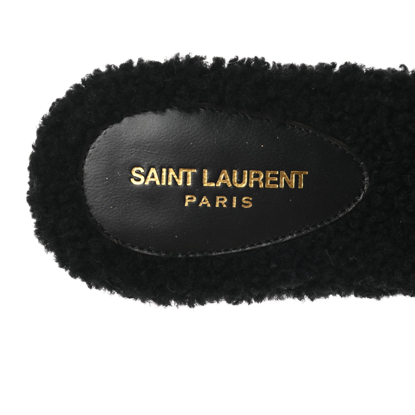 Shearling Tribute Flat Mules 37.5 black