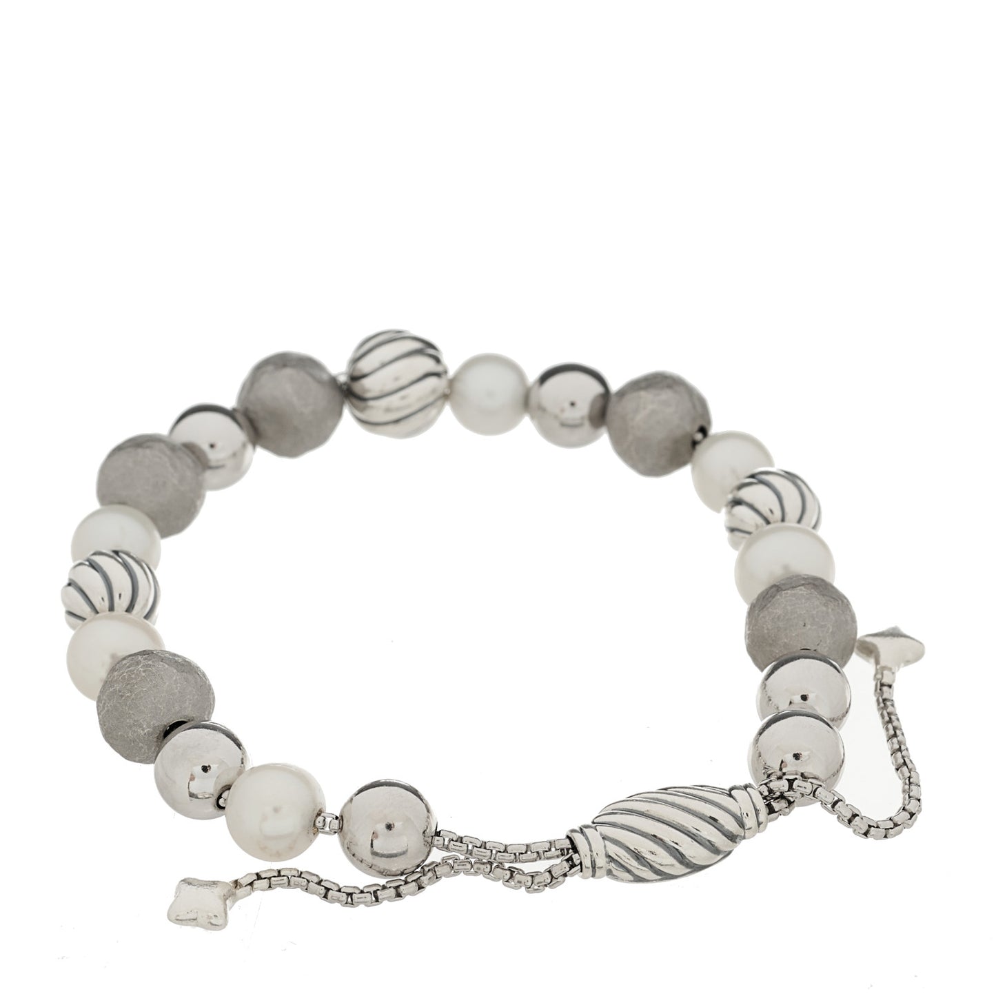 Sterling Silver Pearl 9mm Elements Bead Bracelet