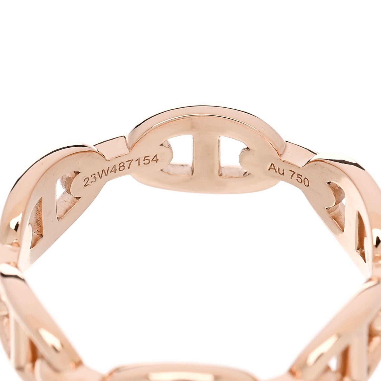 18K Rose Gold PM Chaine d'Ancre Enchainee Ring 55 7.25