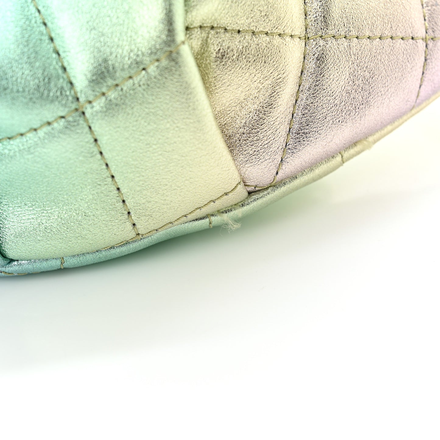 Gradient Metallic Lambskin Quilted Walking Mood Waist Bag Fanny Pack Pink Purple Green