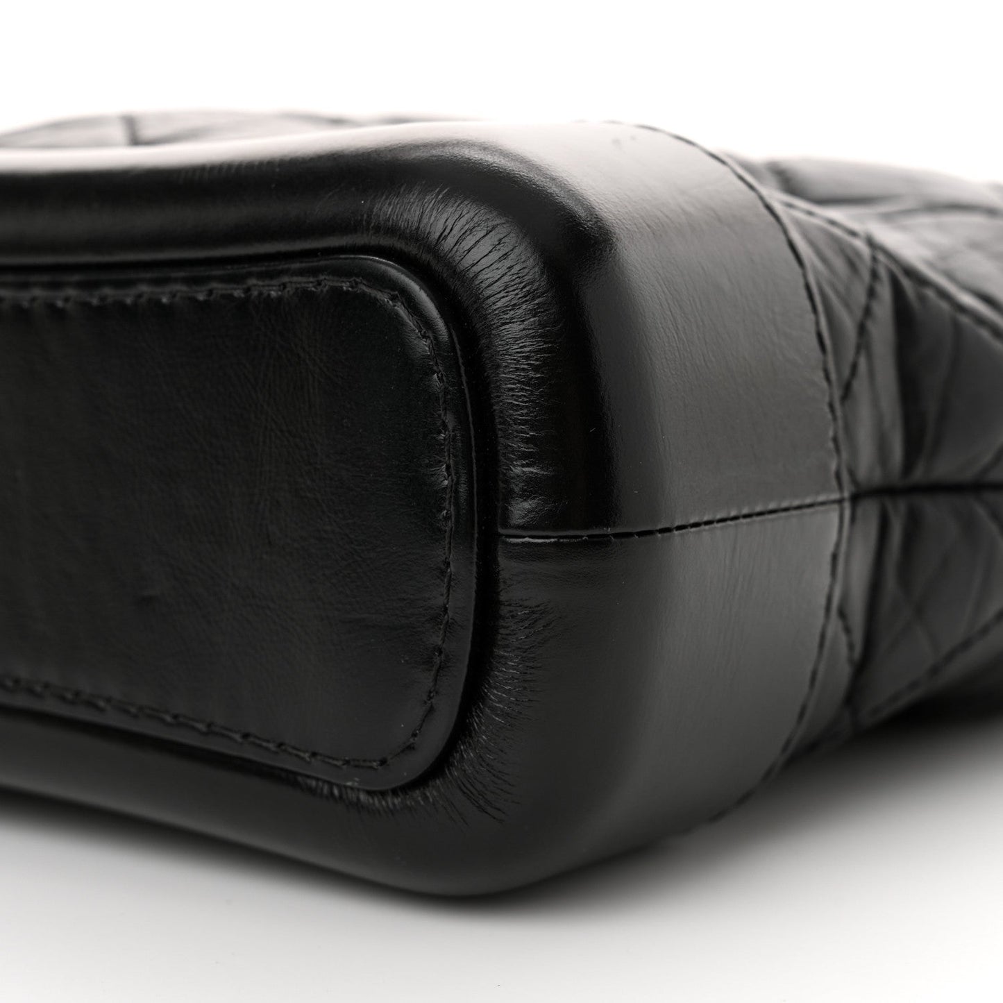 Aged Calfskin Quilted Small Gabrielle Hobo Black
