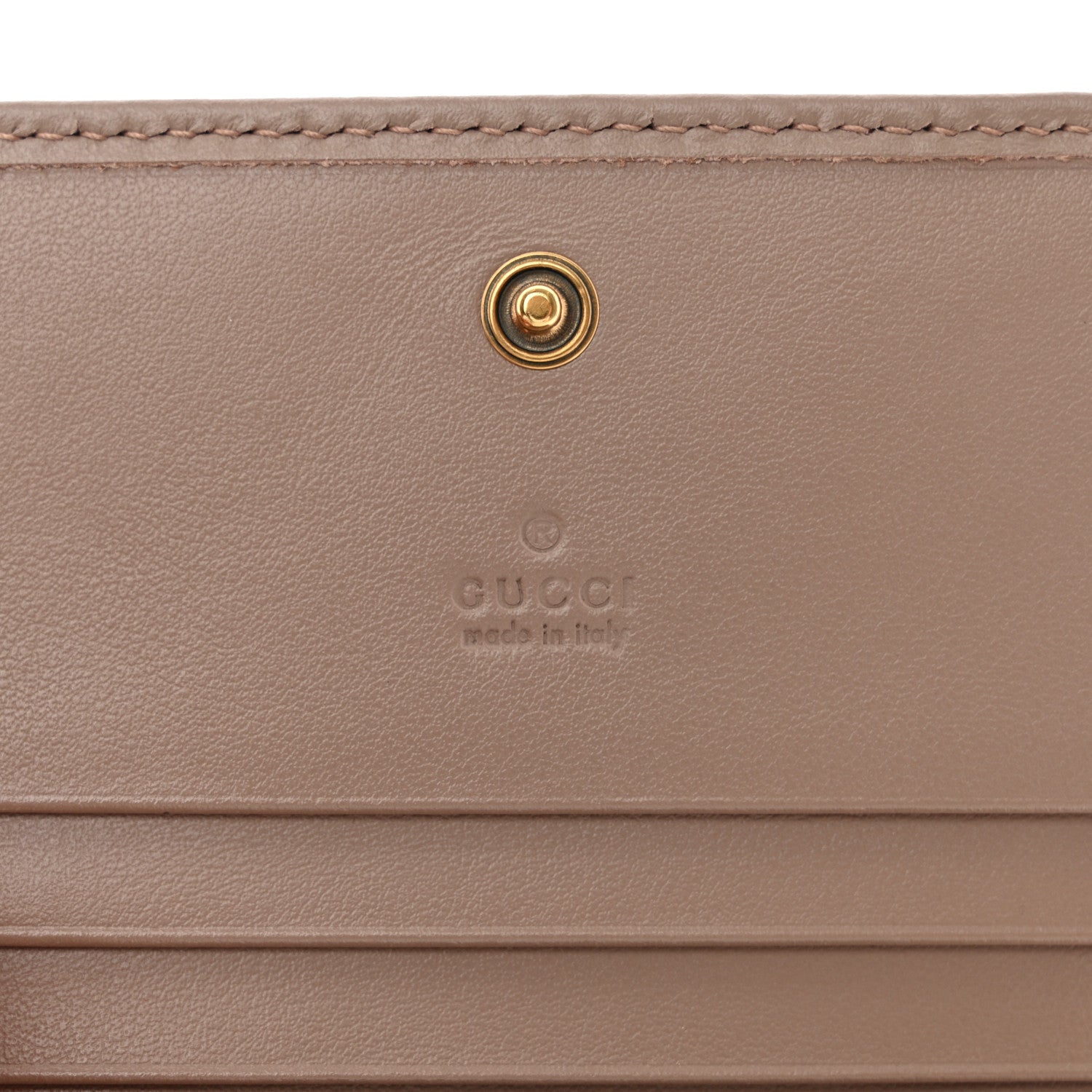 Gucci Calfskin Matelasse GG Marmont Card Case Wallet Porcelain Rose 6 of 7