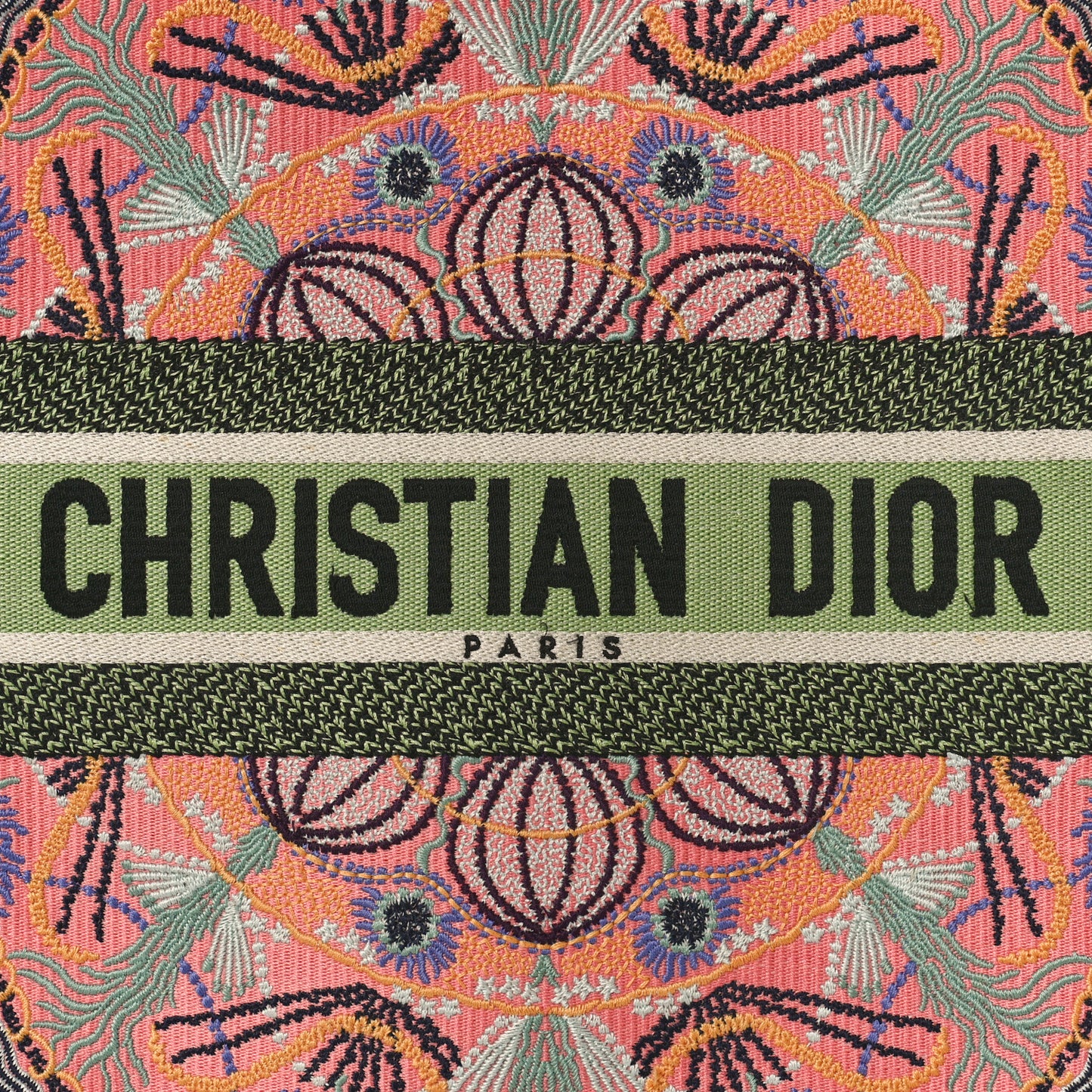 CHRISTIAN DIOR Canvas Embroidered Large In Lights Book Tote Multicolor
