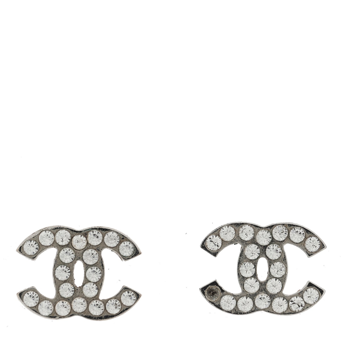 Crystal CC Earrings Silver