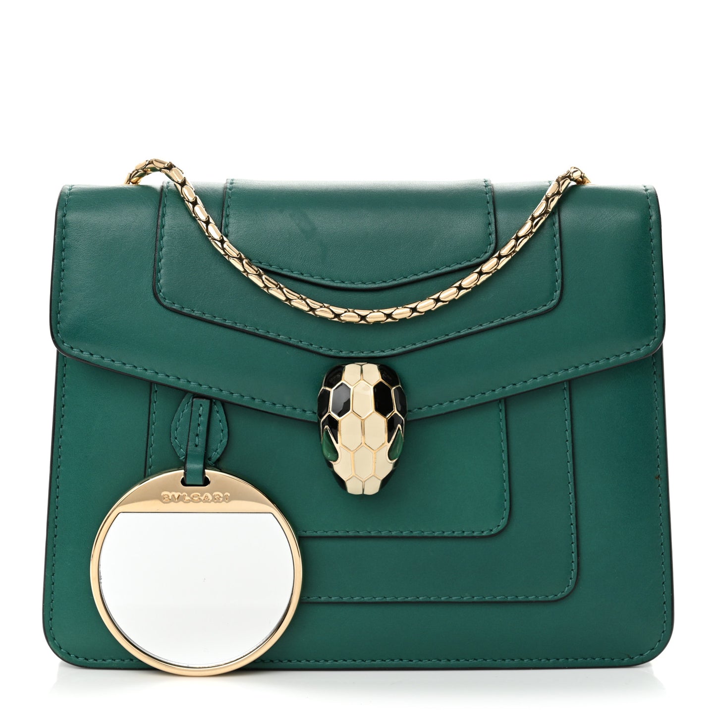 Calfskin Small Serpenti Forever Snake Strap Crossbody Bag Emerald Green
