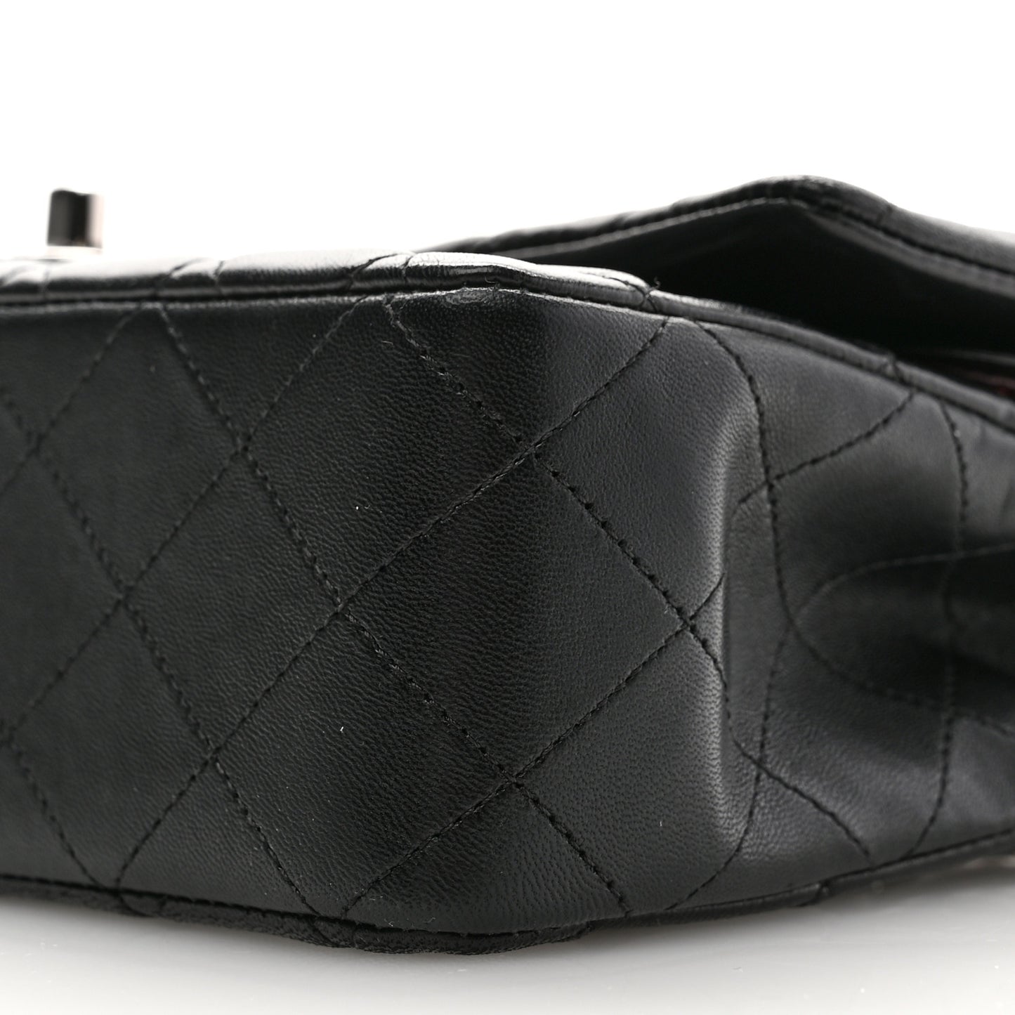Lambskin Quilted Medium Double Flap Black
