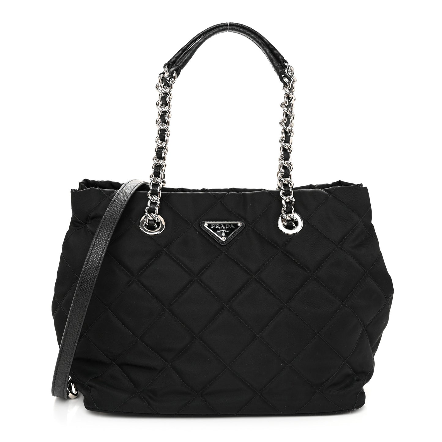 Nylon Tessuto Impuntu Quilted Tote Black