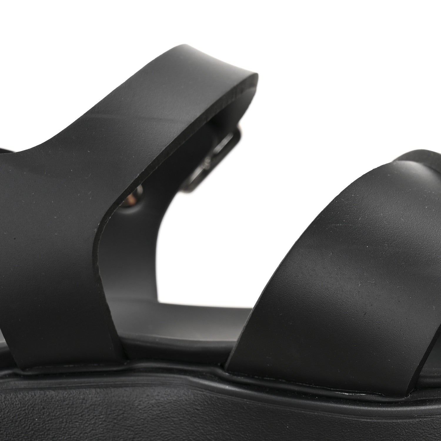 Prada Foam Rubber Triangle Logo Monolith 55mm Sandals 38 Black 10 of 11