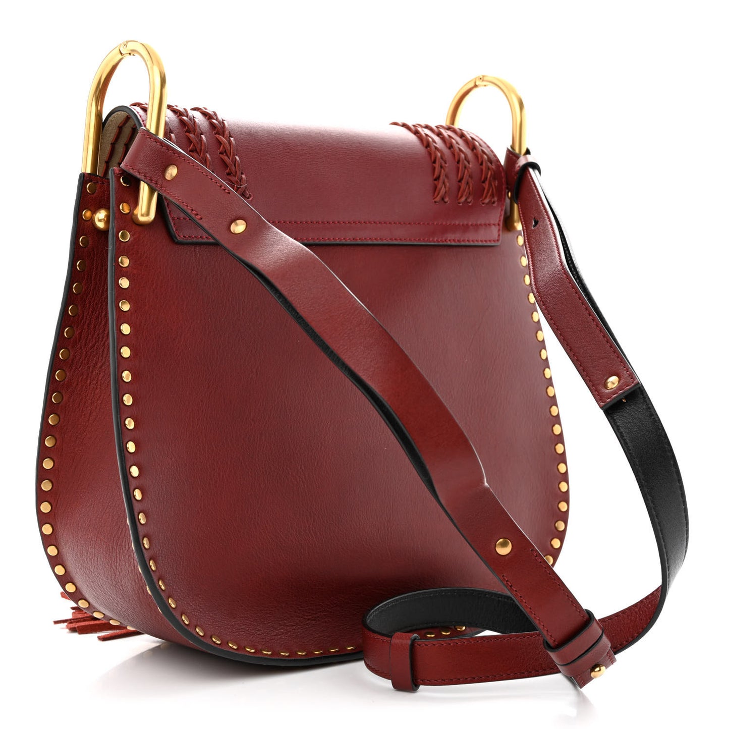 Calfskin Braided Small Hudson Shoulder Bag Sienna Red