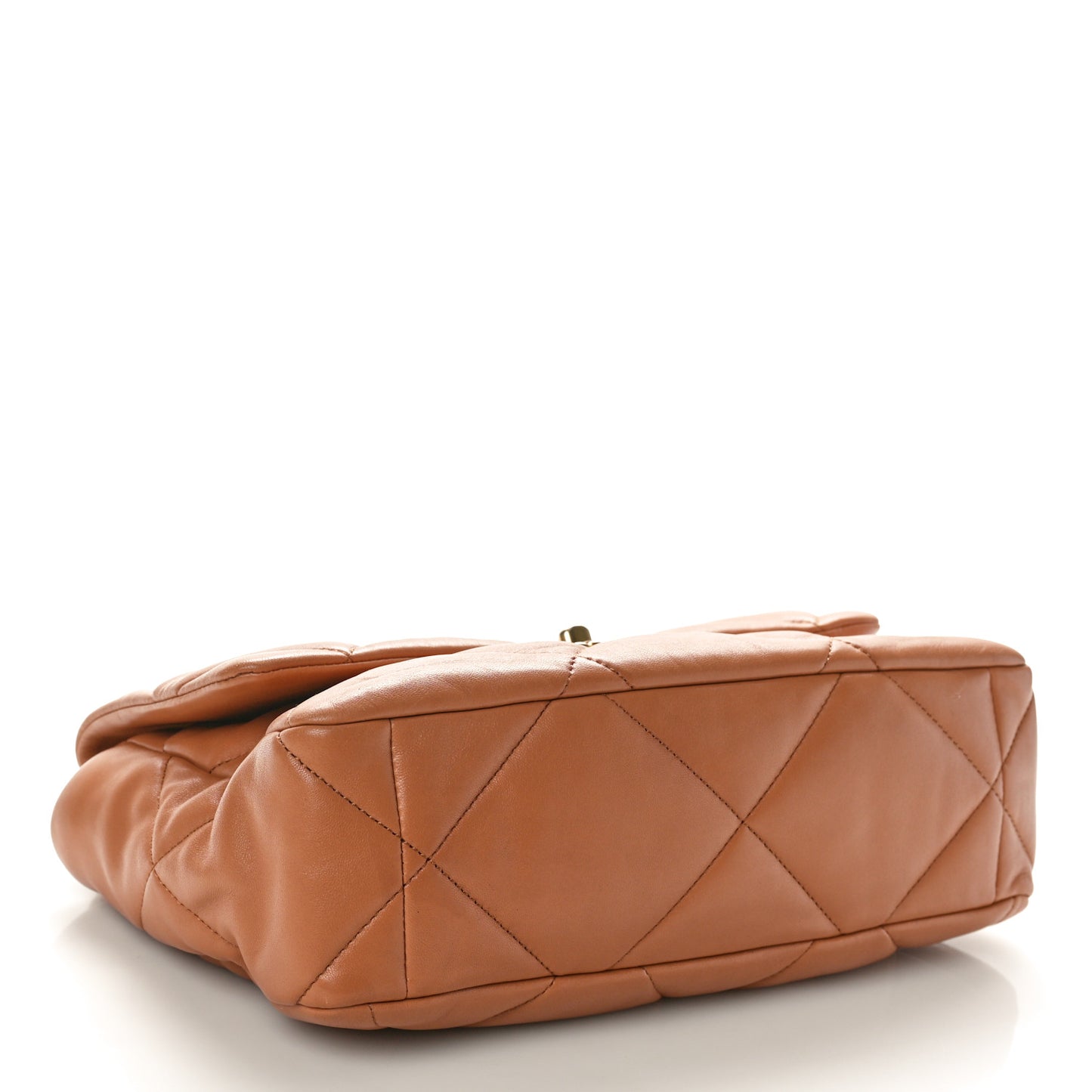 Lambskin Quilted Large Chanel 19 Flap Brown