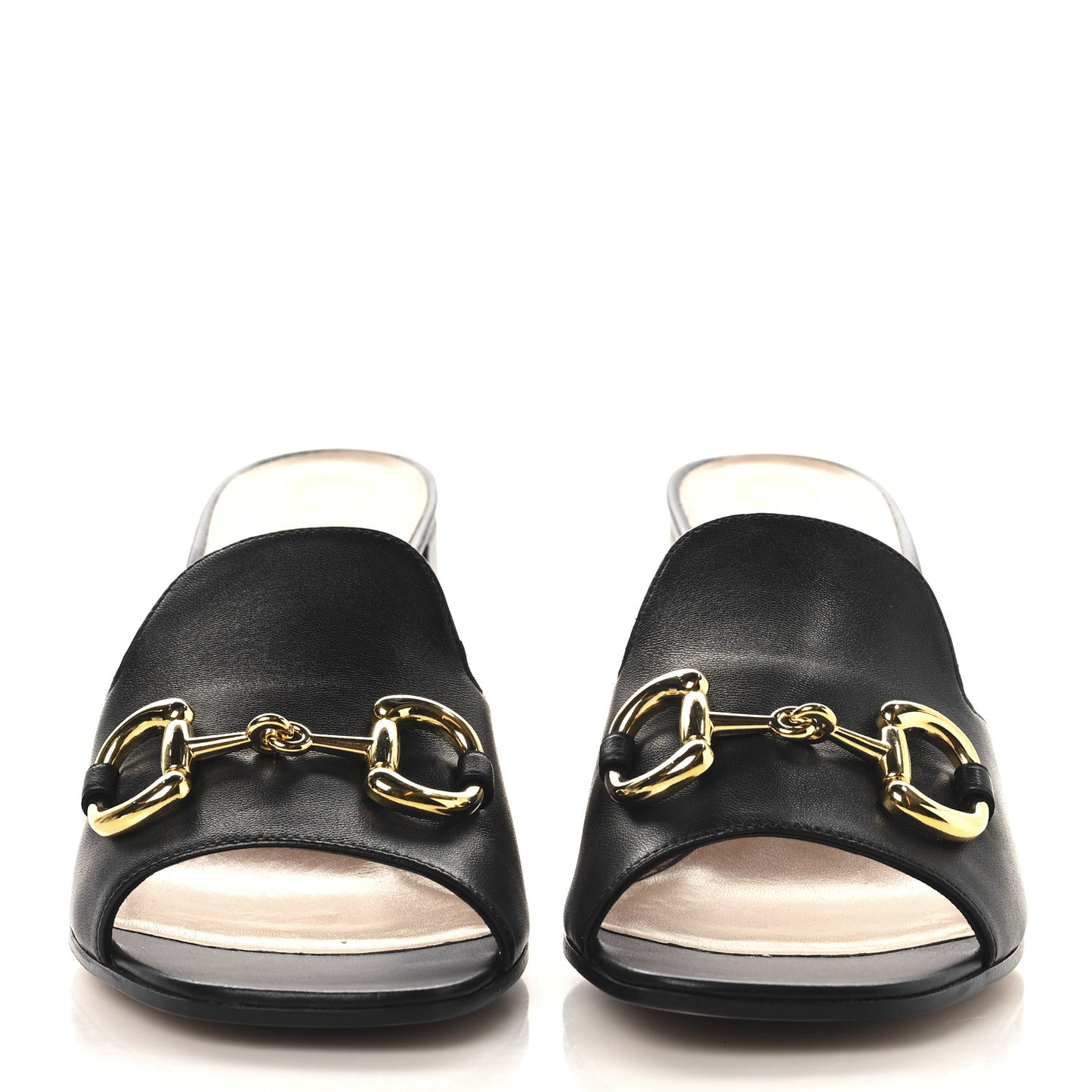 Nappa Horsebit 75mm Slide Sandals 41.5 Black