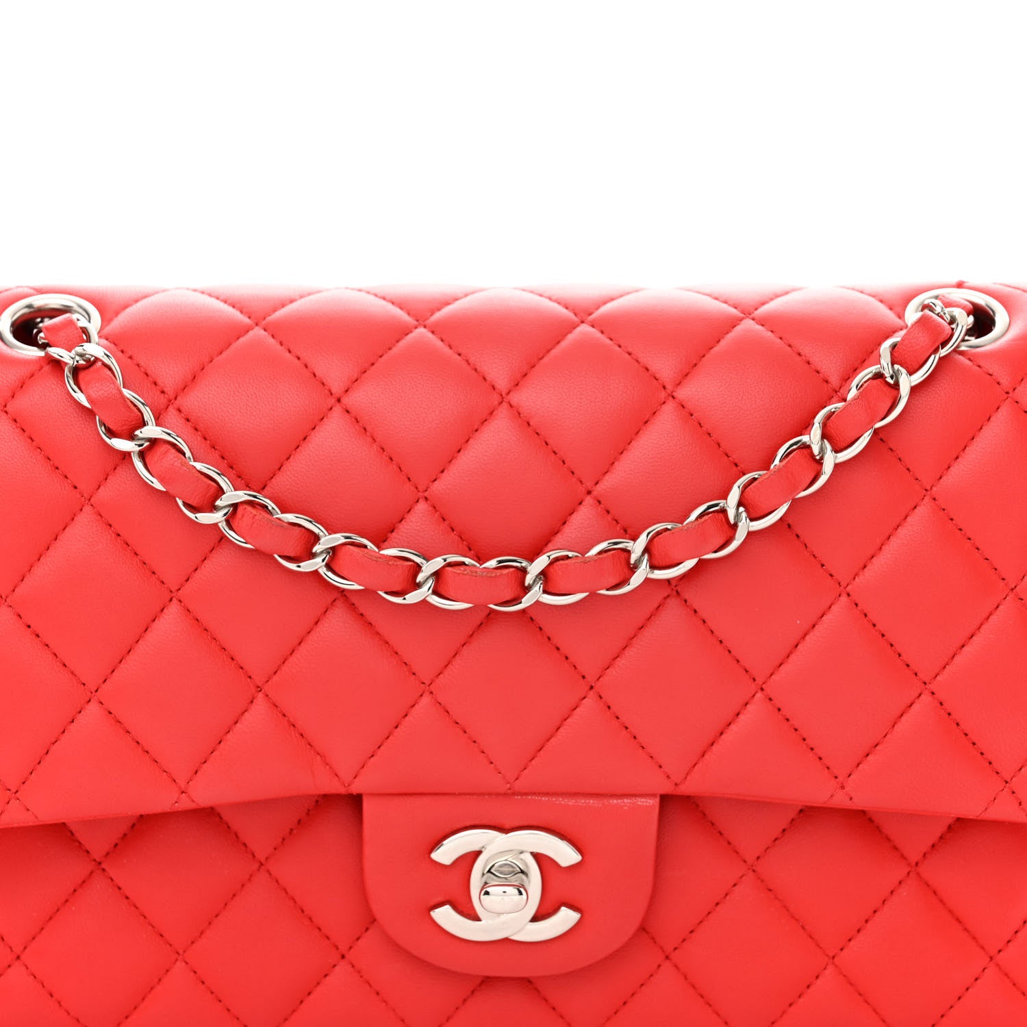Chanel Lambskin Quilted Medium Double Flap Red 8 of 12