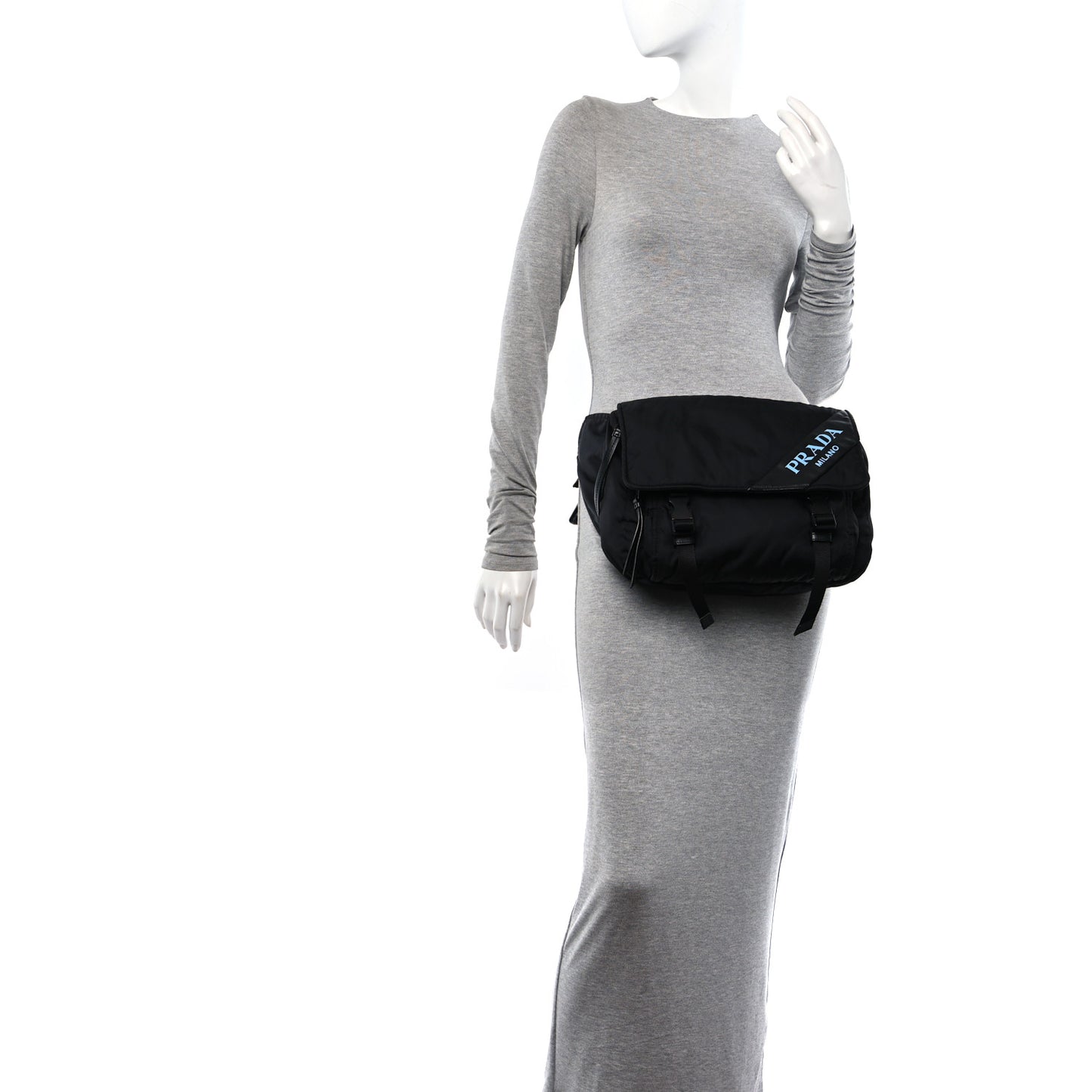 Tessuto Nylon Logo Messenger Bag Black