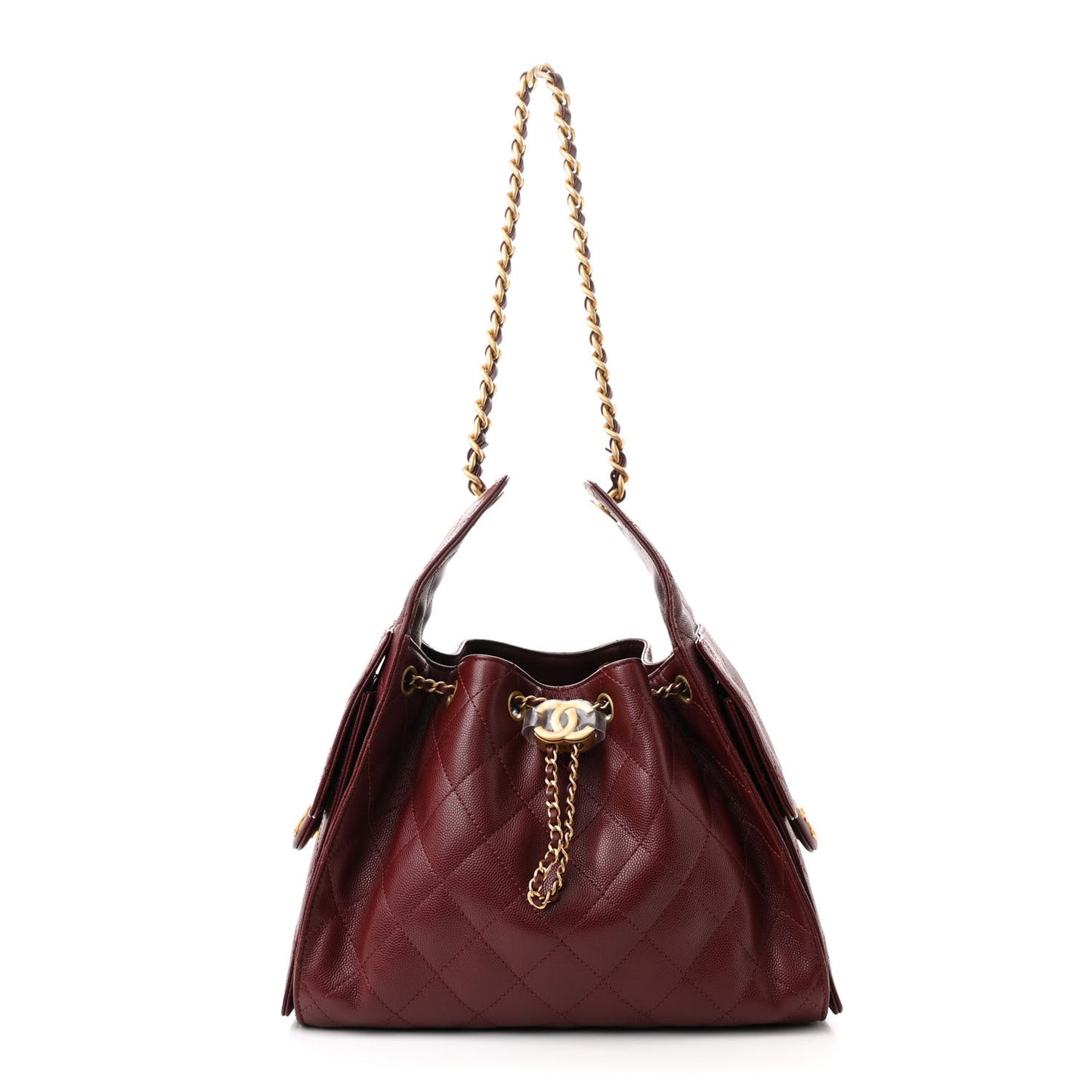Caviar Quilted Small Chanel 25 Handbag Burgundy