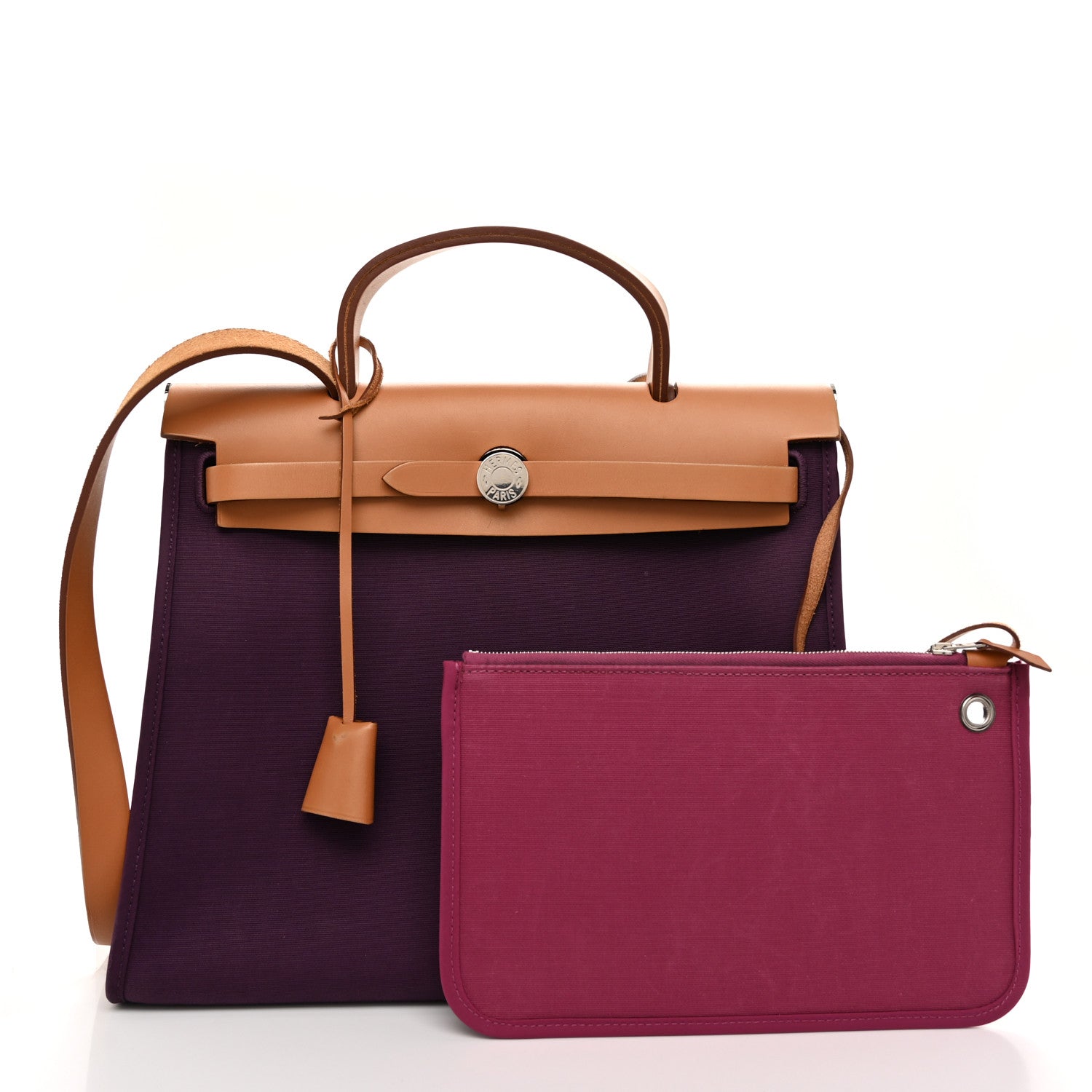 Hermes Toile Vache Hunter Herbag Zip 31 PM Cassis Fauve 3 of 12