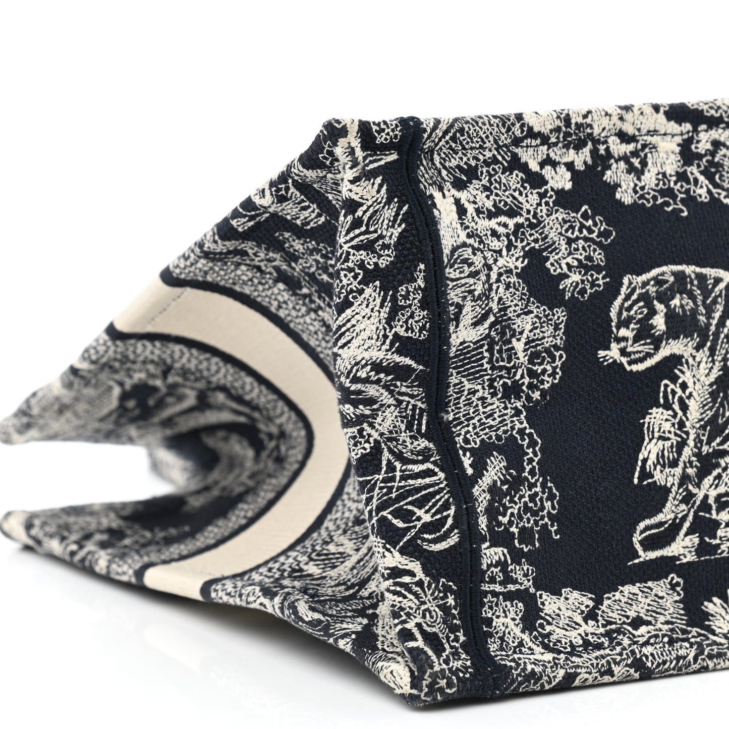 Canvas Embroidered Medium Dioriviera Toile De Jouy Reverse Book Tote Blue