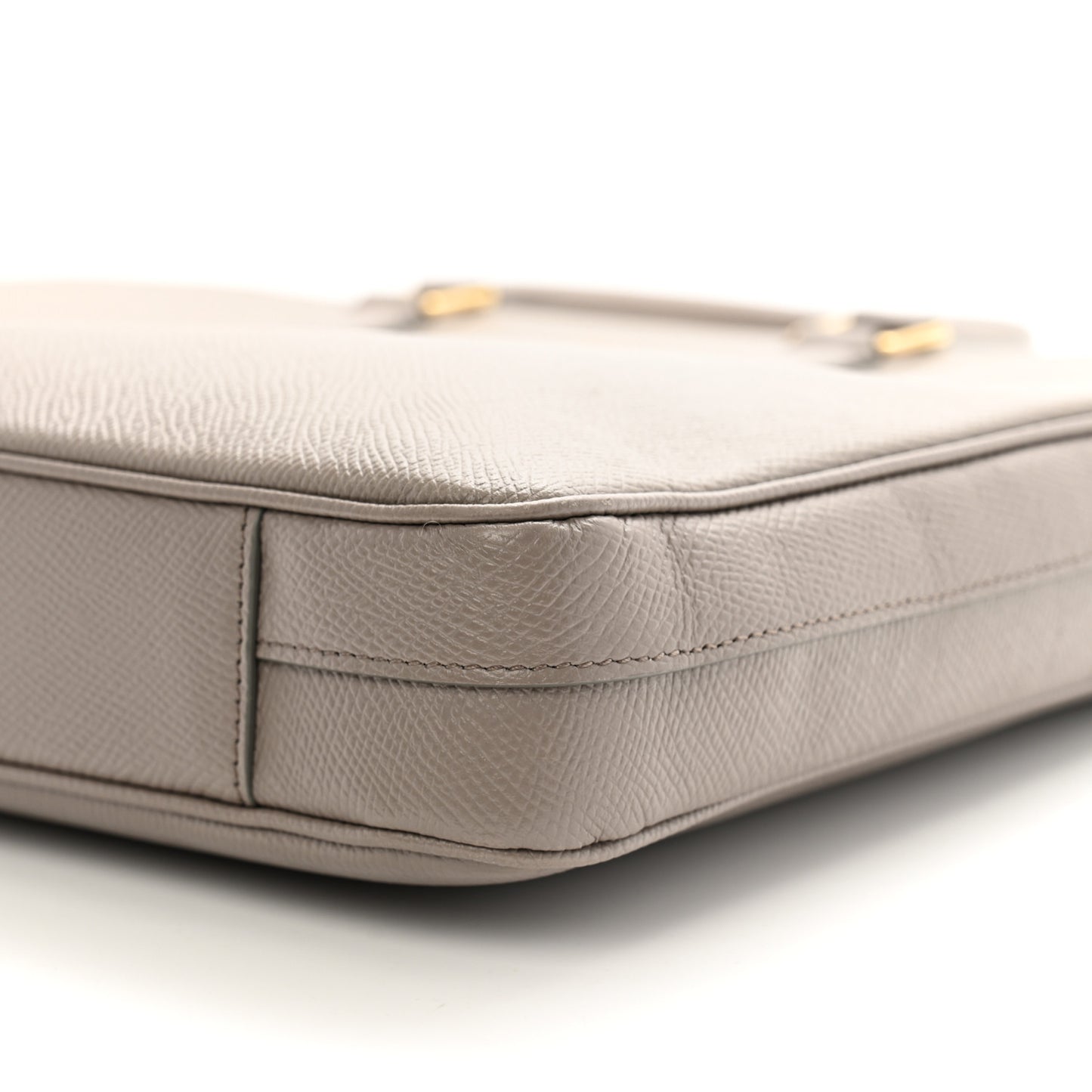 Grained Calfskin Medium Briefcase Pebble