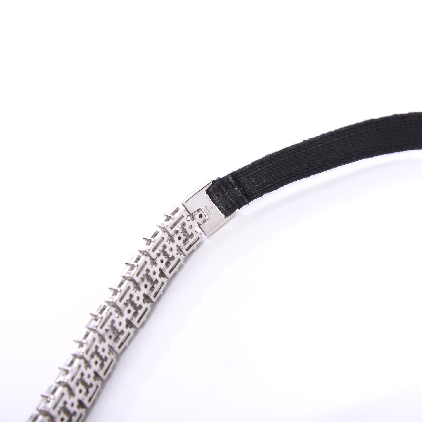 Crystal Embellished Interlocking GG Headband Green Red