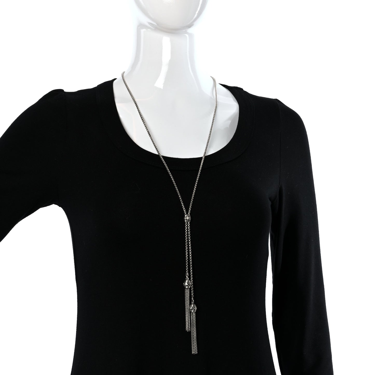 Sterling Silver Diamond Renaissance Tassel Necklace