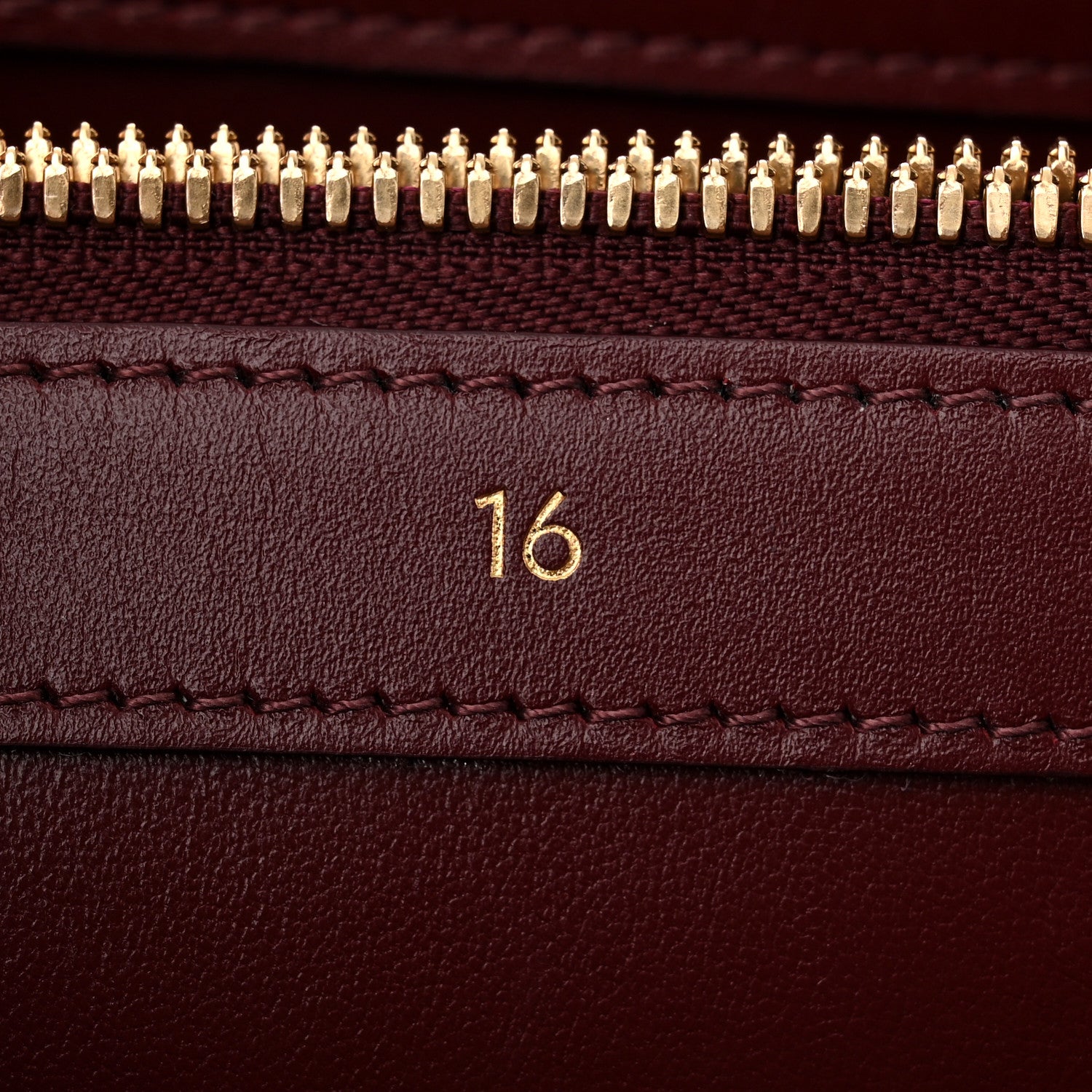 Celine Satinated Calfskin Medium 16 Top Handle Bag Light Burgundy 8 of 11