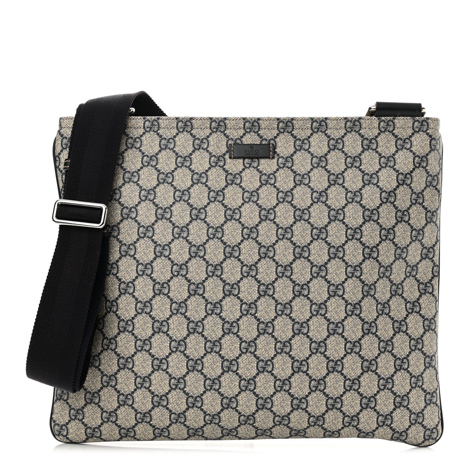 Gucci GG Plus Monogram Large Flat Messenger Bag Beige Blue 1 of 10