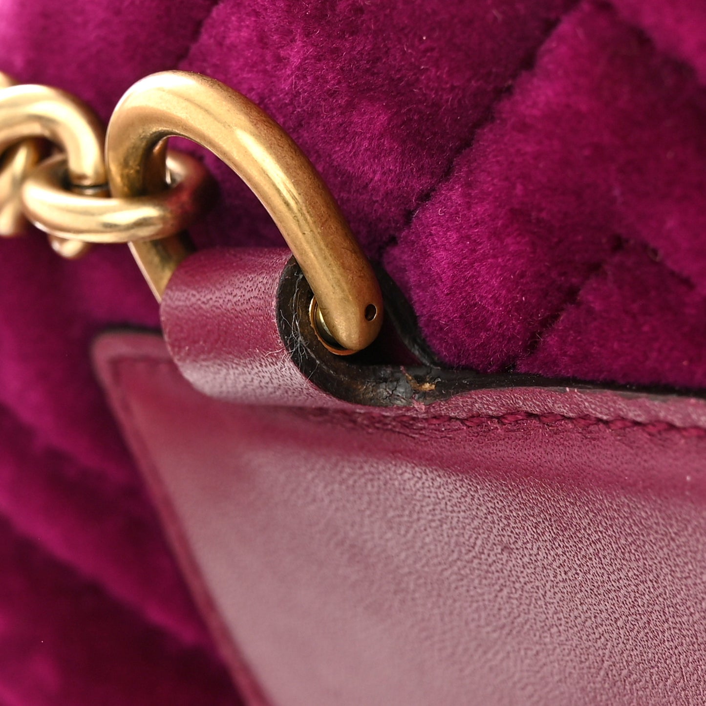 Velvet Matelasse GG Marmont Dome Backpack Fuchsia Violet Cyclamen