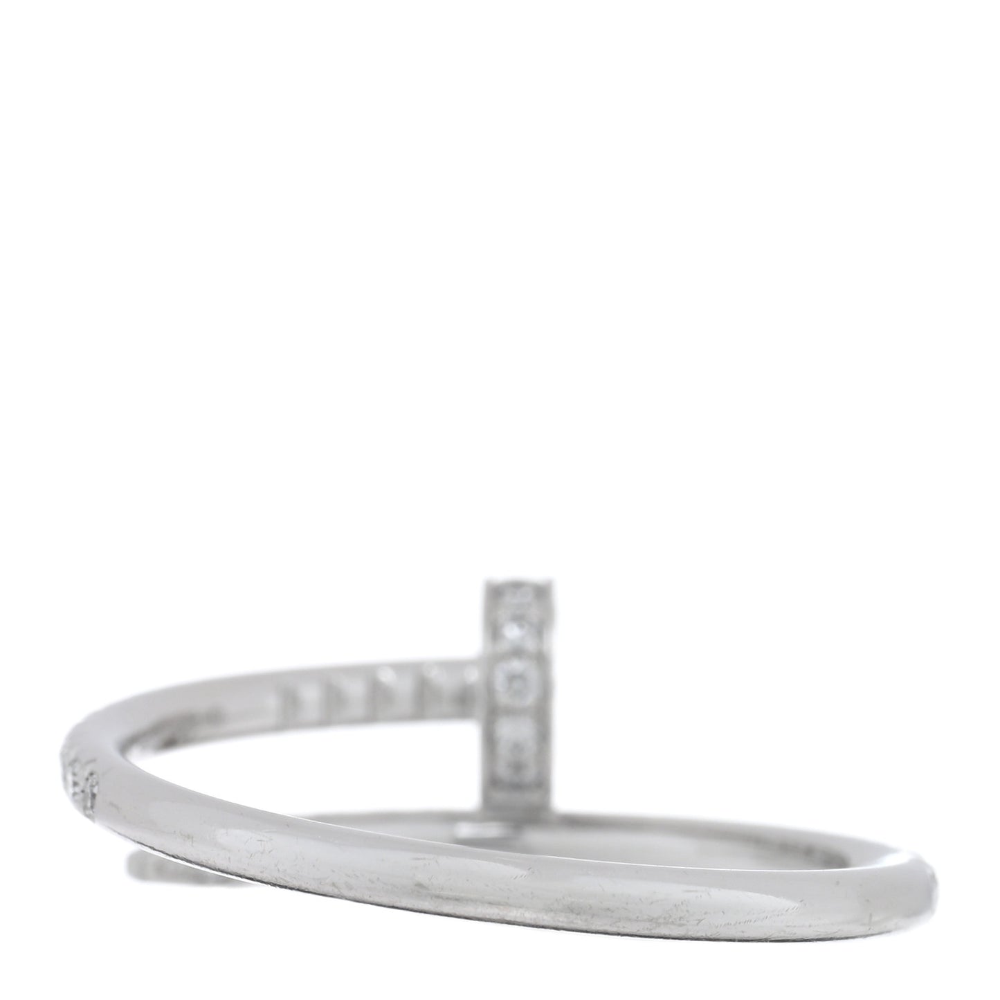 18K White Gold Diamond Juste Un Clou Paved Ring 55 7.25