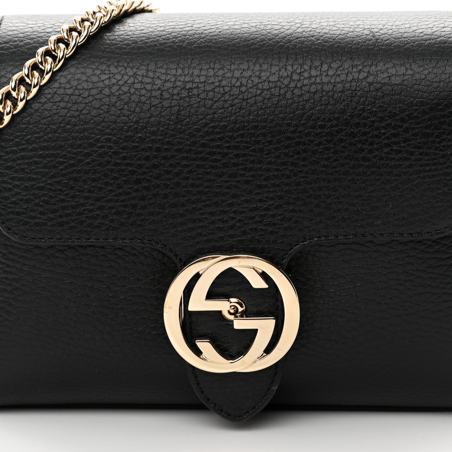 Dollar Calfskin Interlocking G Crossbody Bag Black