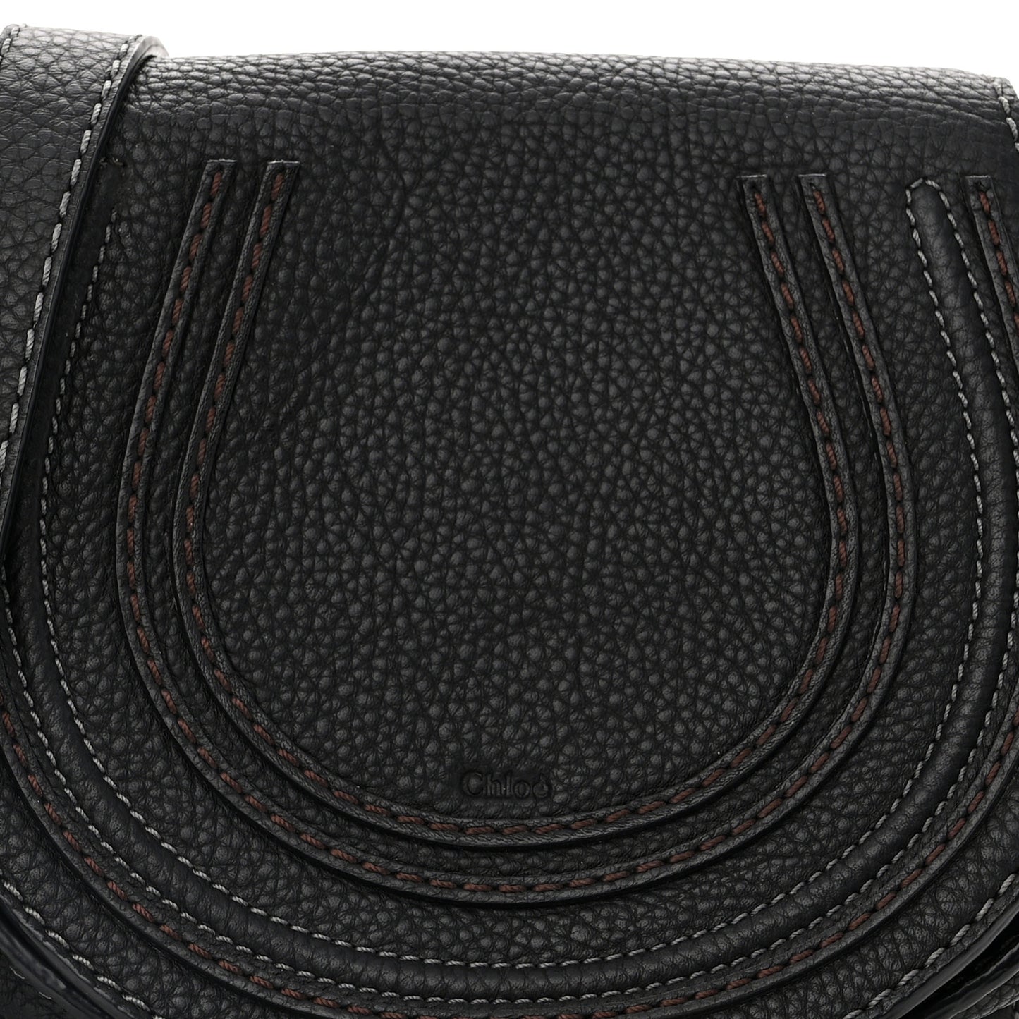 Calfskin Mini Marcie Round Crossbody Bag Black