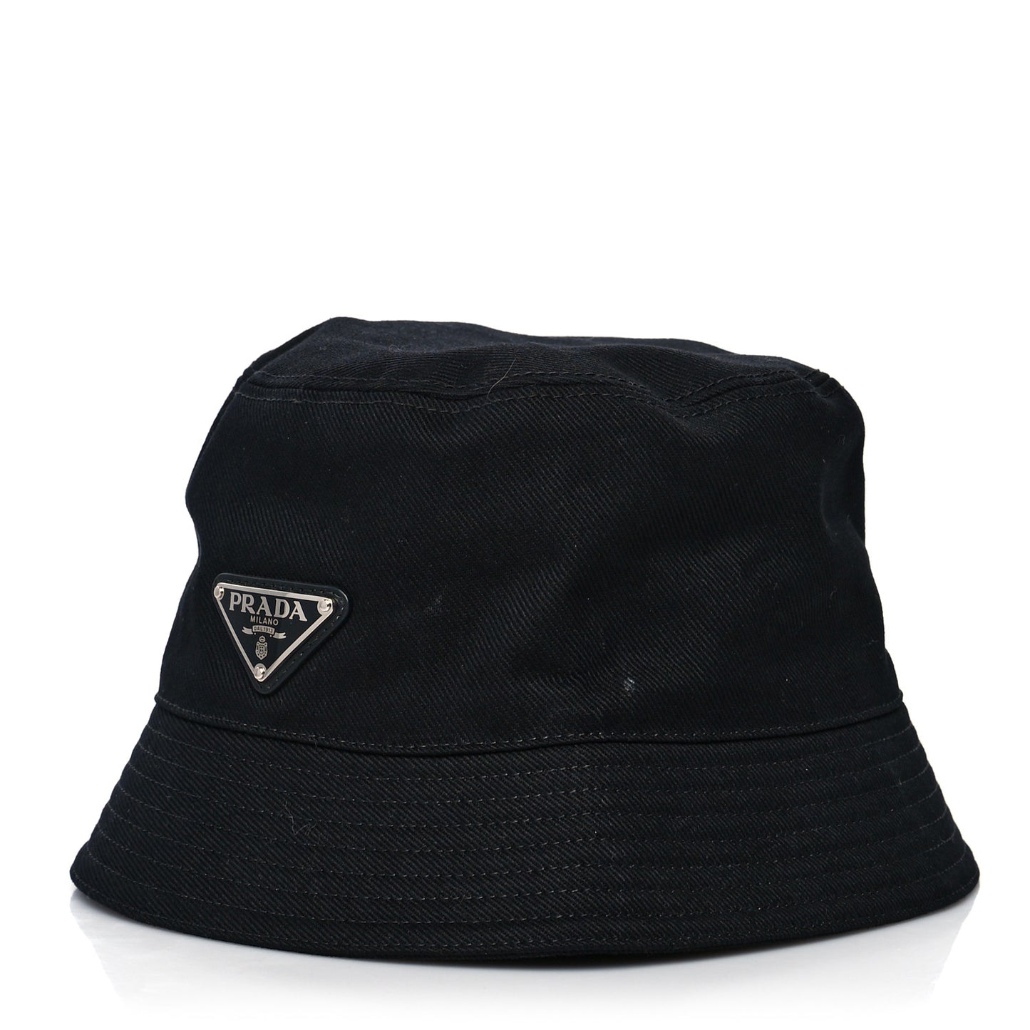 Drill Nylon Metal Triangle Logo Mens Bucket Hat M Black