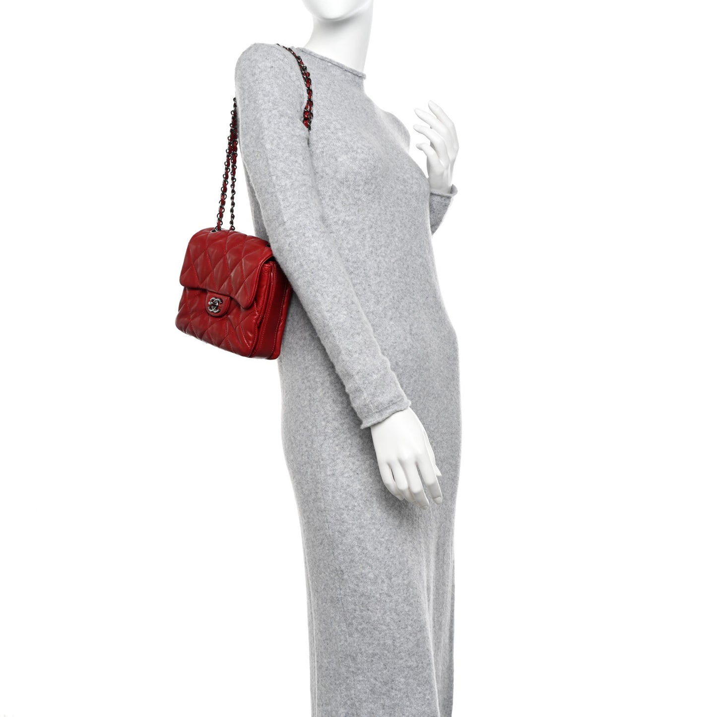 Lambskin Quilted Mini Chanel 3 Flap Red