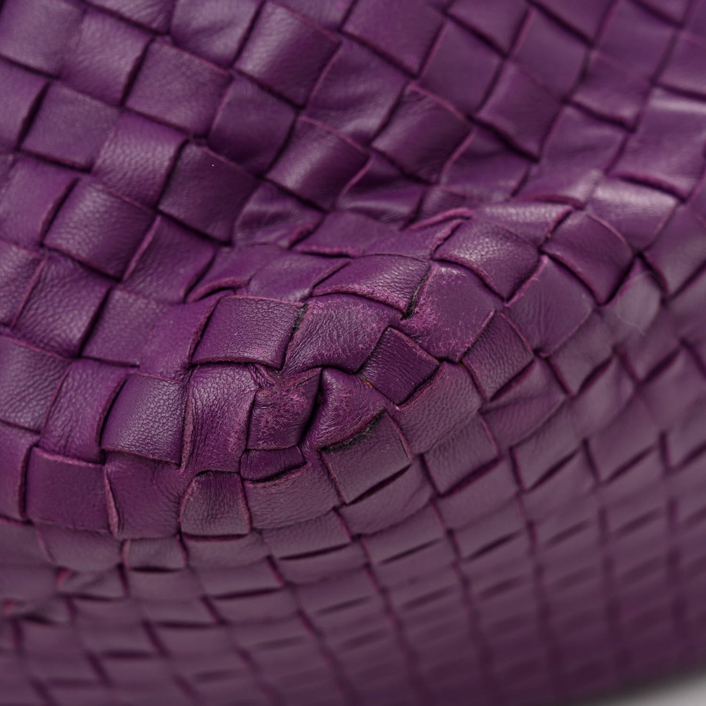 Nappa Intrecciato Large Cesta Tote Eggplant