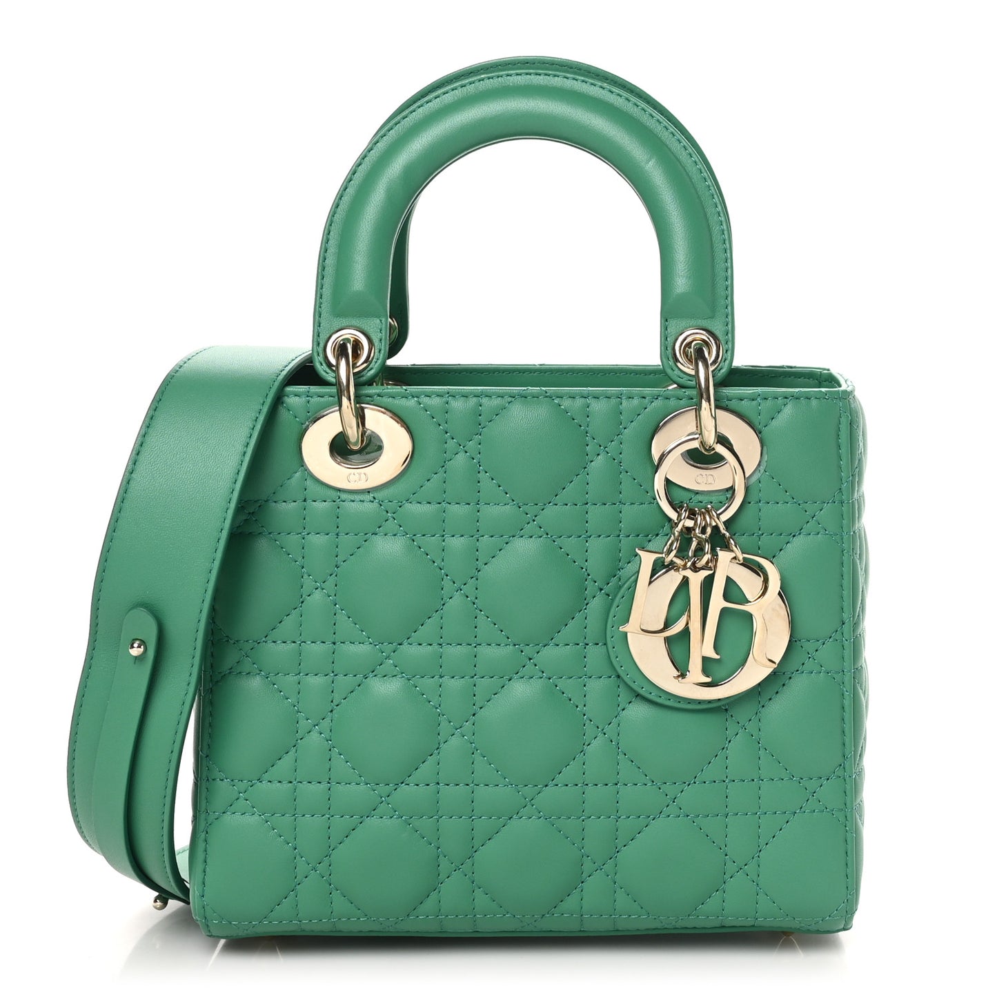Lambskin Cannage Small My ABCDior Lady Dior Green