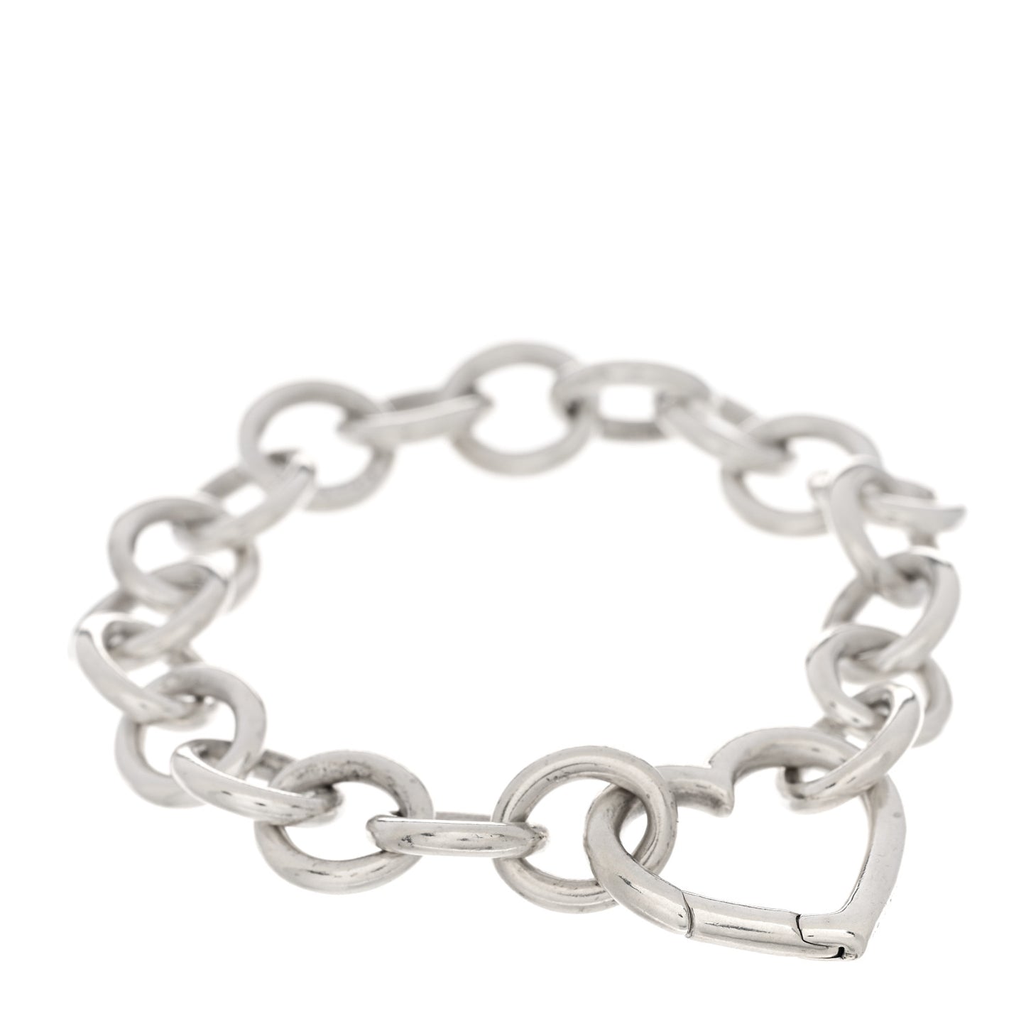 Sterling Silver Open Heart Clasp Bracelet