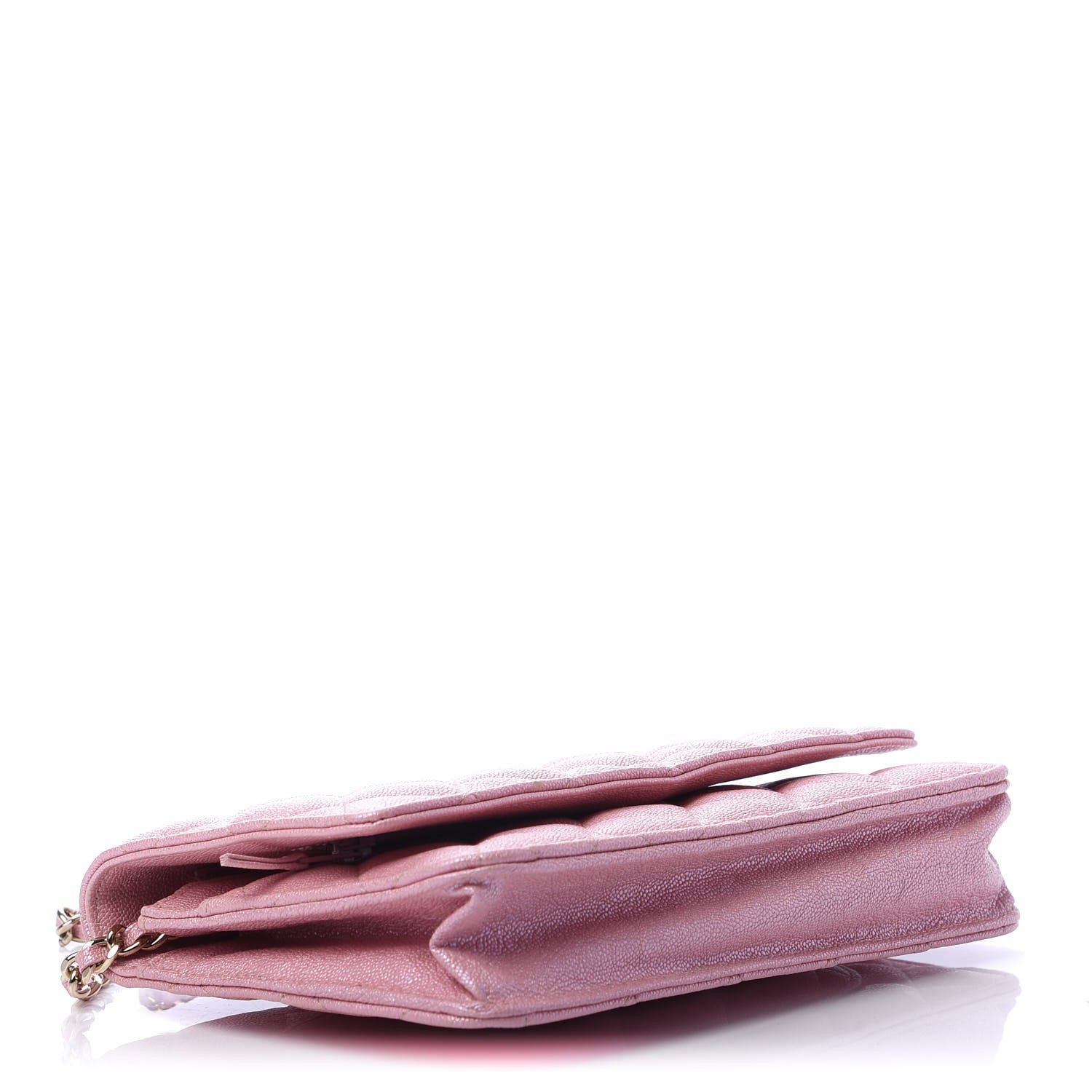 Chanel Iridescent Caviar Quilted Wallet on Chain WOC Rose Pink 4 of 11
