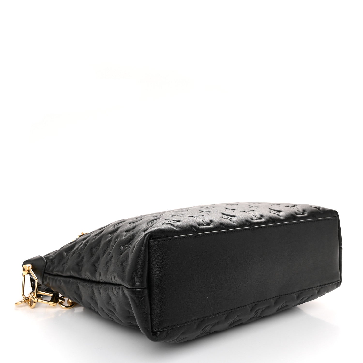 Louis Vuitton Lambskin Embossed Monogram Coussin Hobo MM Black 5 of 10