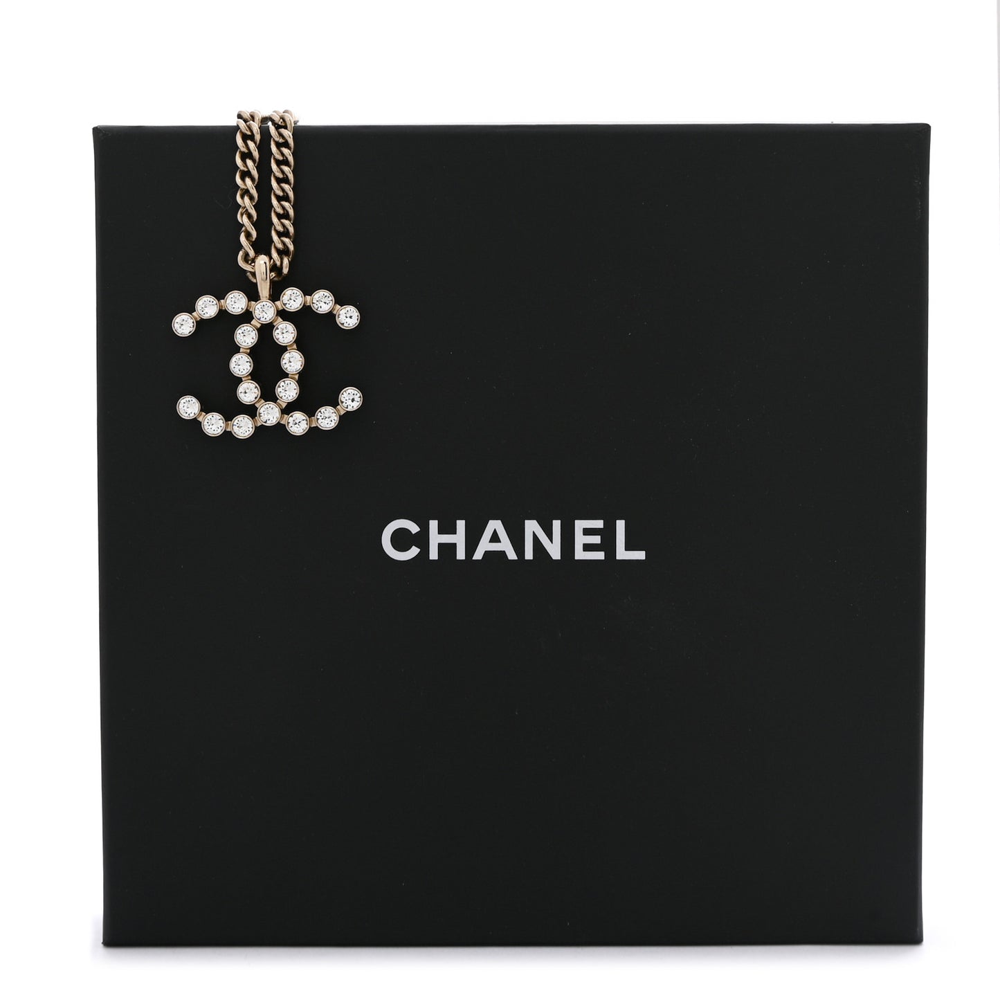 Crystal CC Pendant Necklace Gold