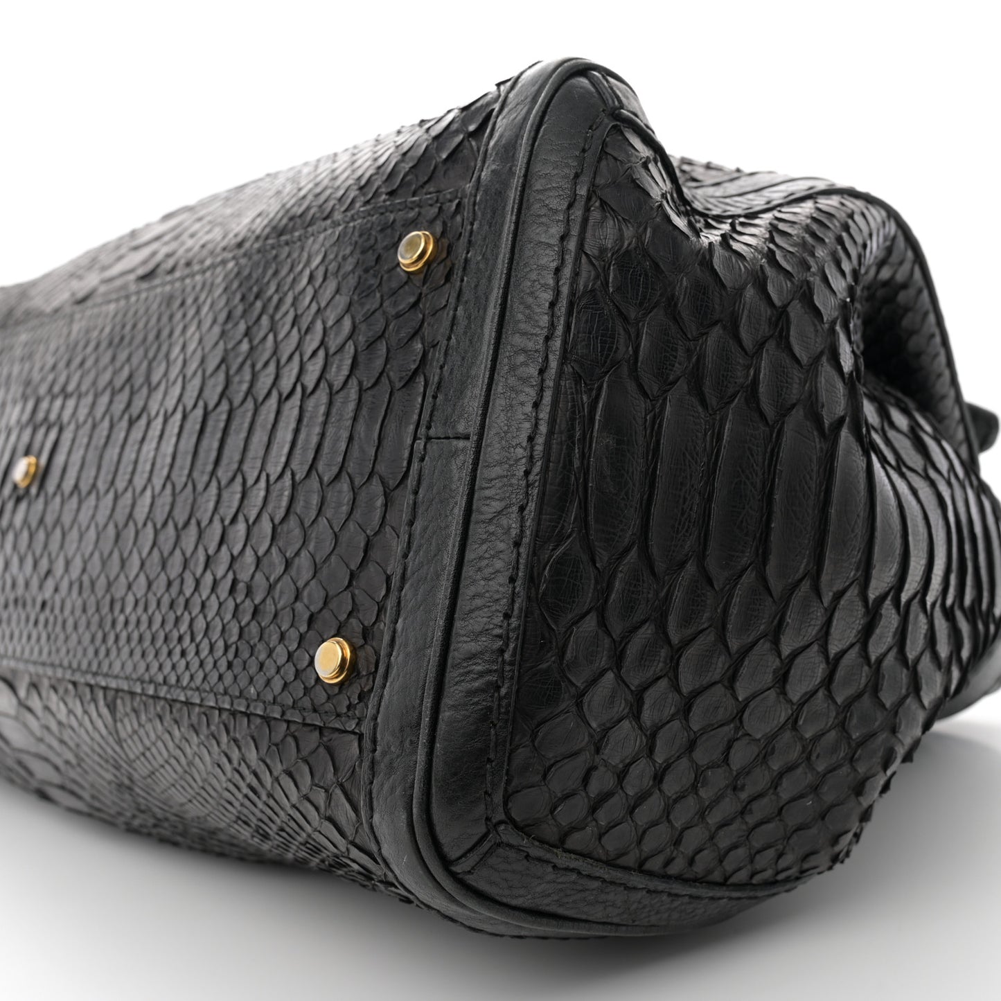Snakeskin Large GG Running Tote Black