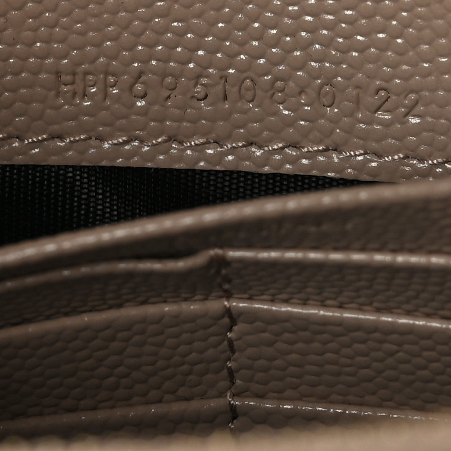Grain De Poudre Matelasse Chevron Monogram Envelope Chain Wallet Dark Beige