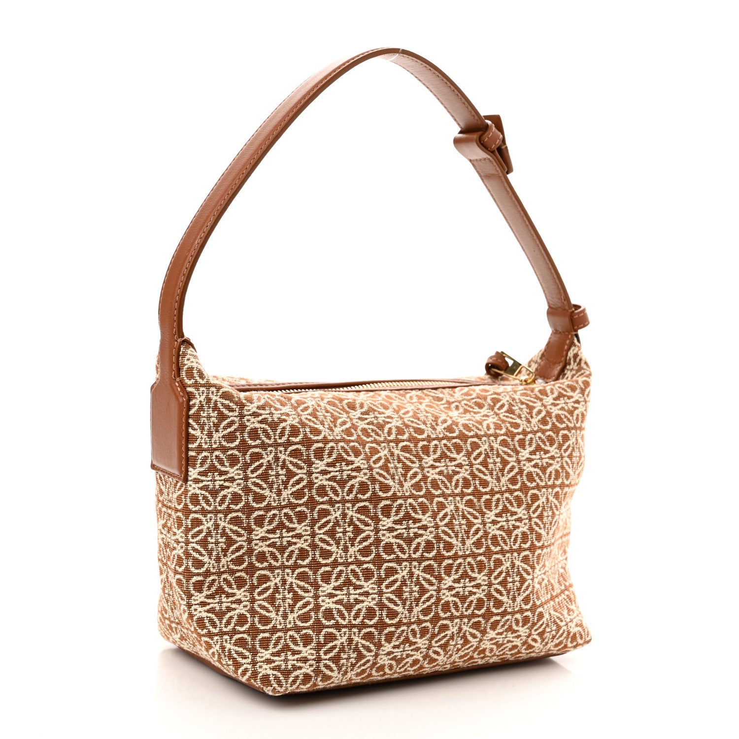 Loewe Jacquard Anagram Calfskin Small Cubi Bag Tan Pecan 2 of 9